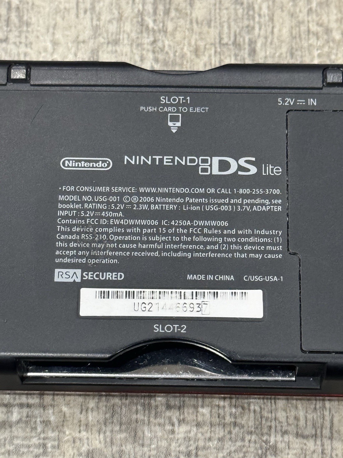 Nintendo Ds Lite Crimson 2 Tone Red Black