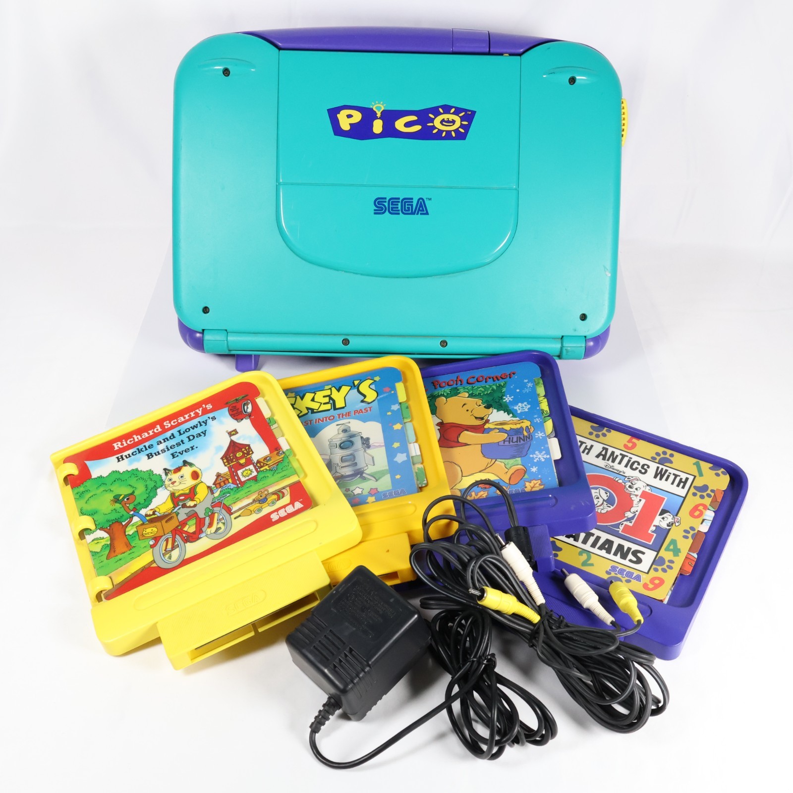 Sega Pico MK-49002 Console Bundle | 4 Games | Mickey Pooh Tested | READ