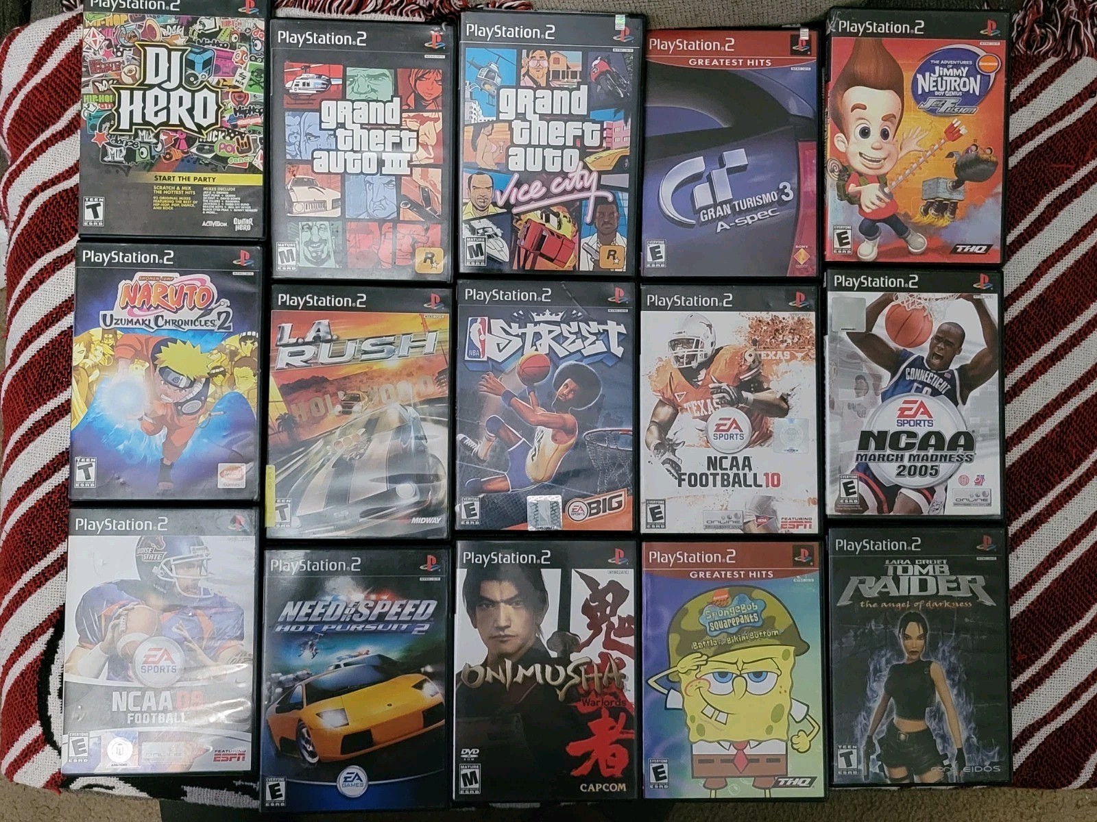 ​Sony PS2 Fat Console Bundle SCPH-50001 Controller Cords 15 Game Lot TESTED