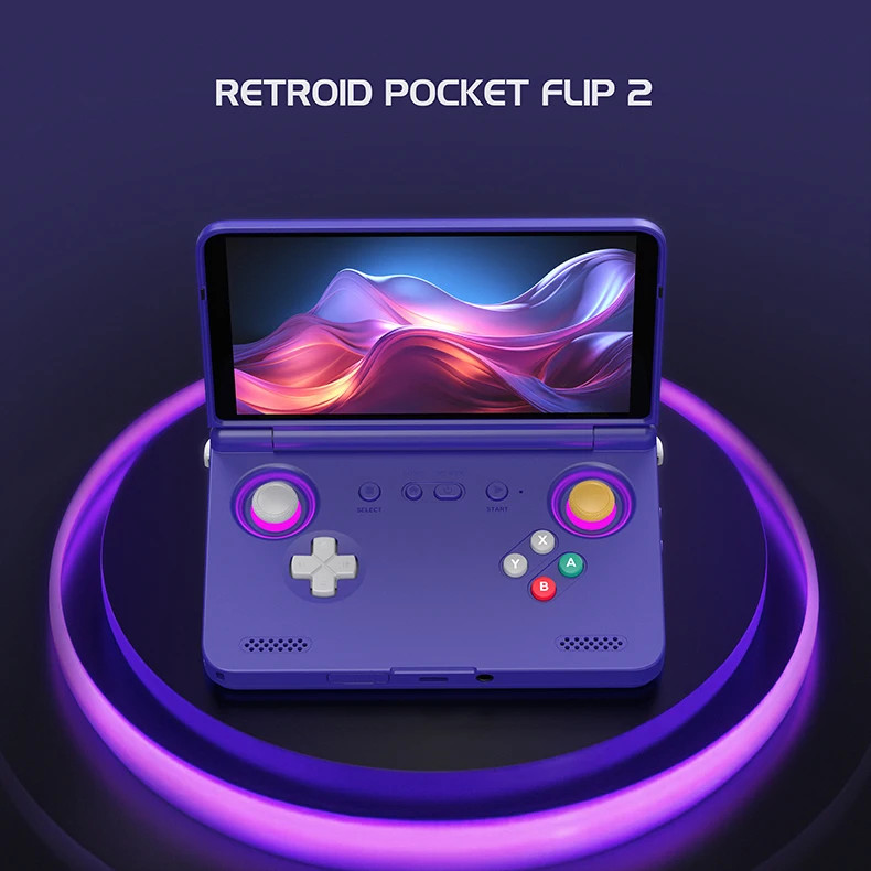 Retro Pocket Flip2 Gaming Console Android 13 5.5-inch AMOLED Touchscreen