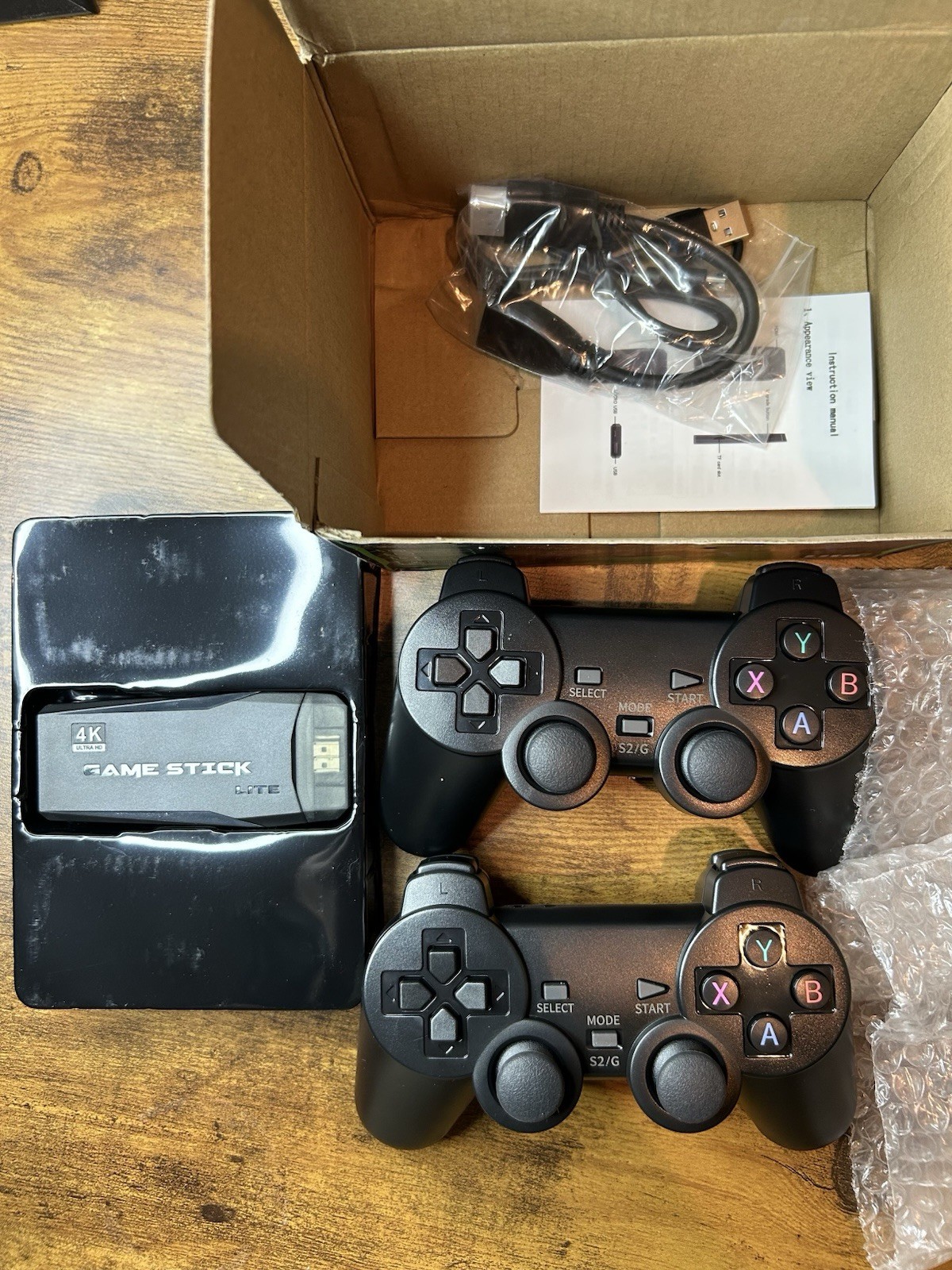 4K Game Stick Lite Console w/ 2 Wireless Controllers 2.4G HDMI Retro