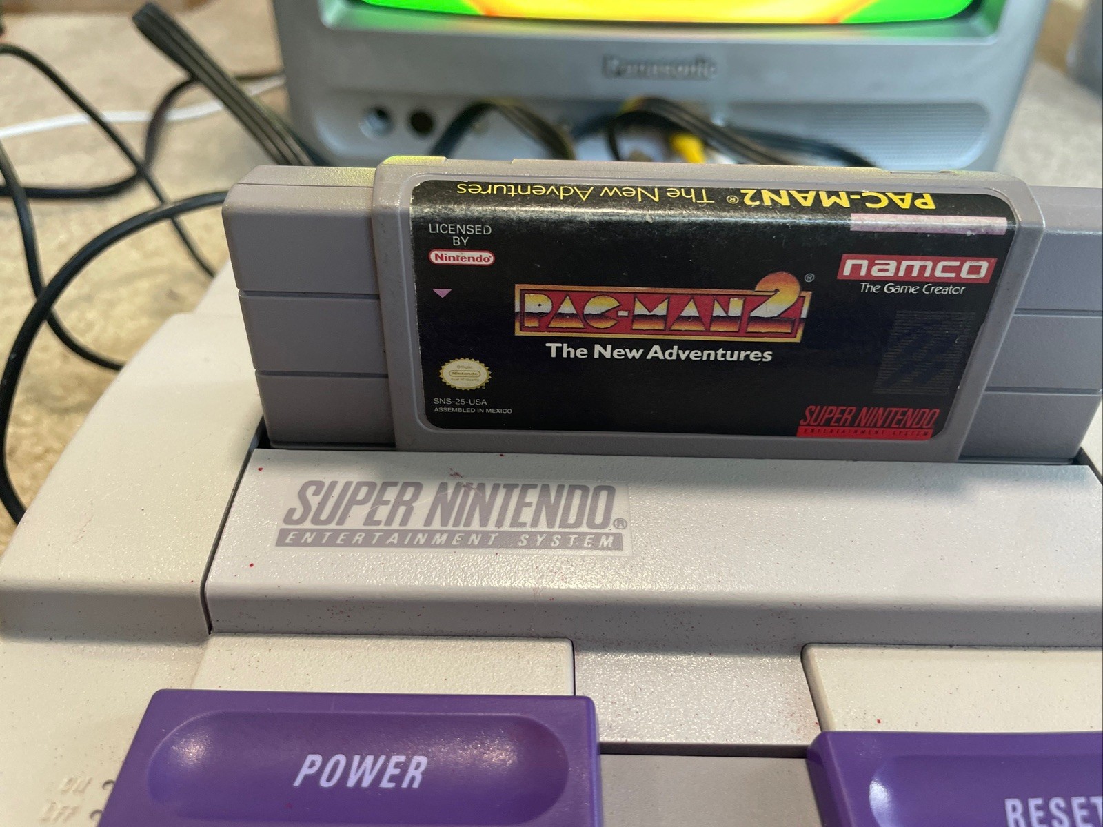 Super Nintendo SNES Console Bundle With Pacman 2