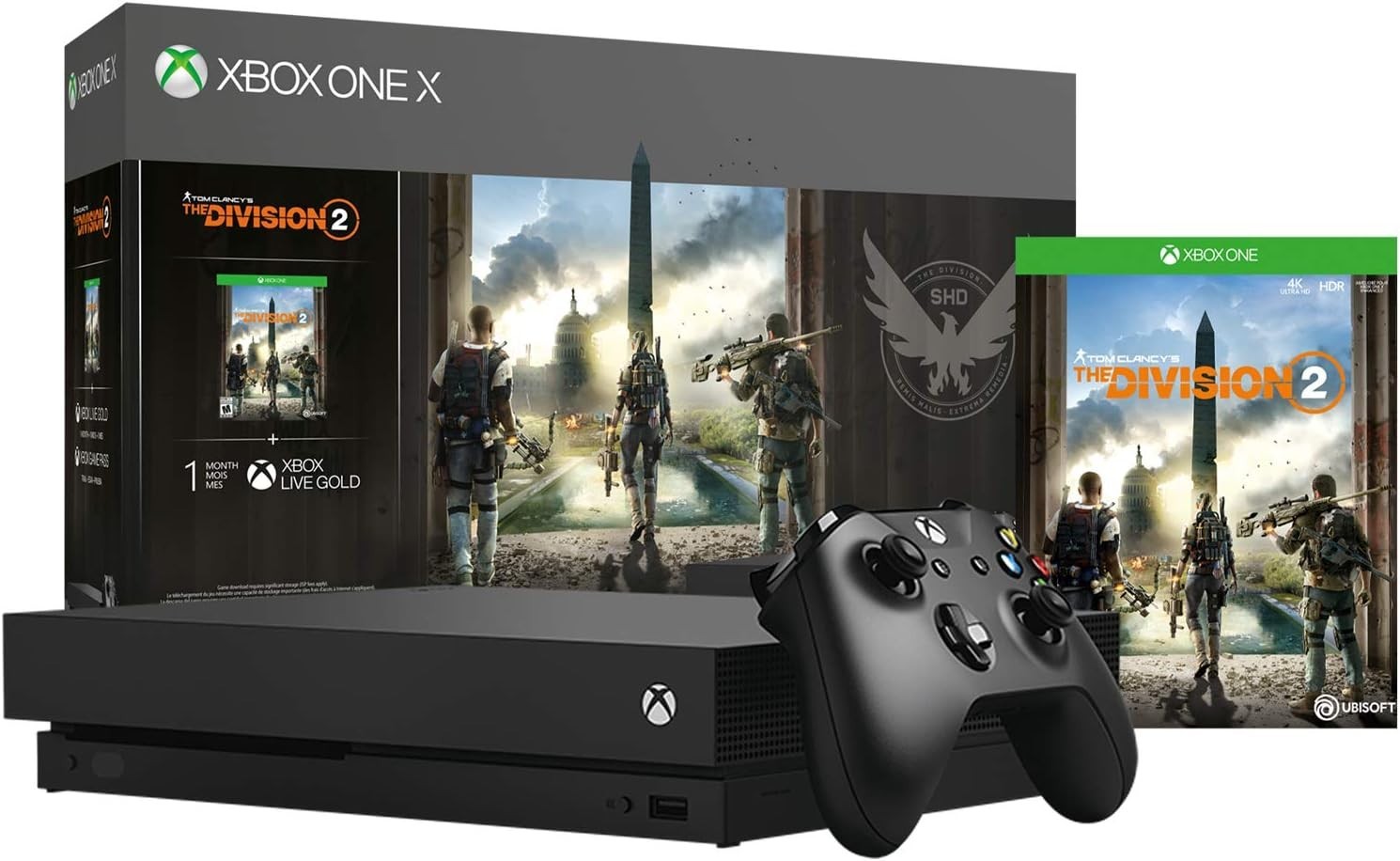 Microsoft Xbox One X 1TB Black Console Division 2 w/ Controller – New, Sealed