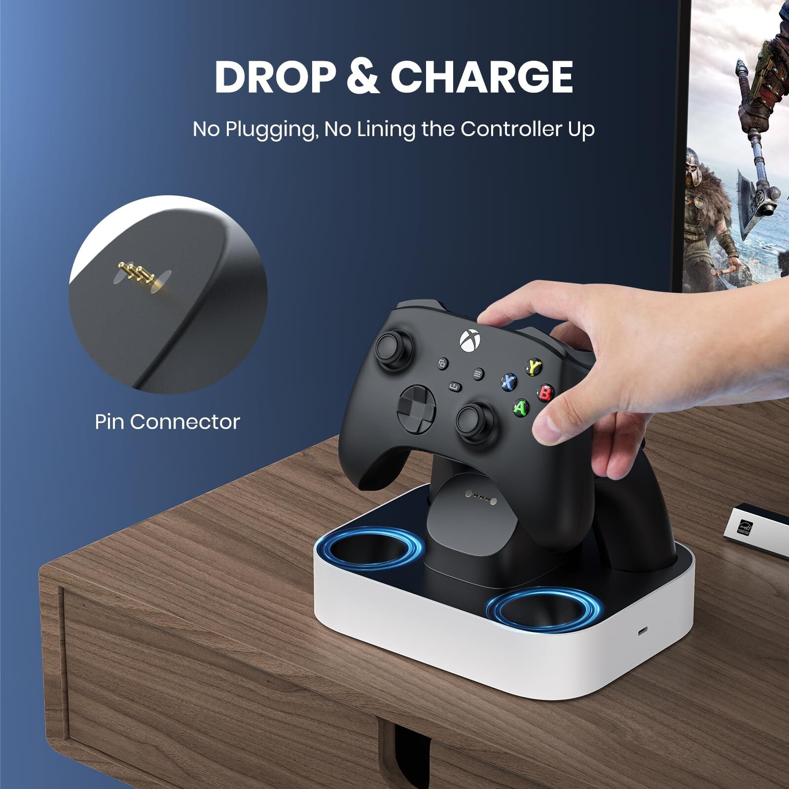 NEWDERY Controller Charger Station for Xbox Battery Packs for Xbox One/Series X