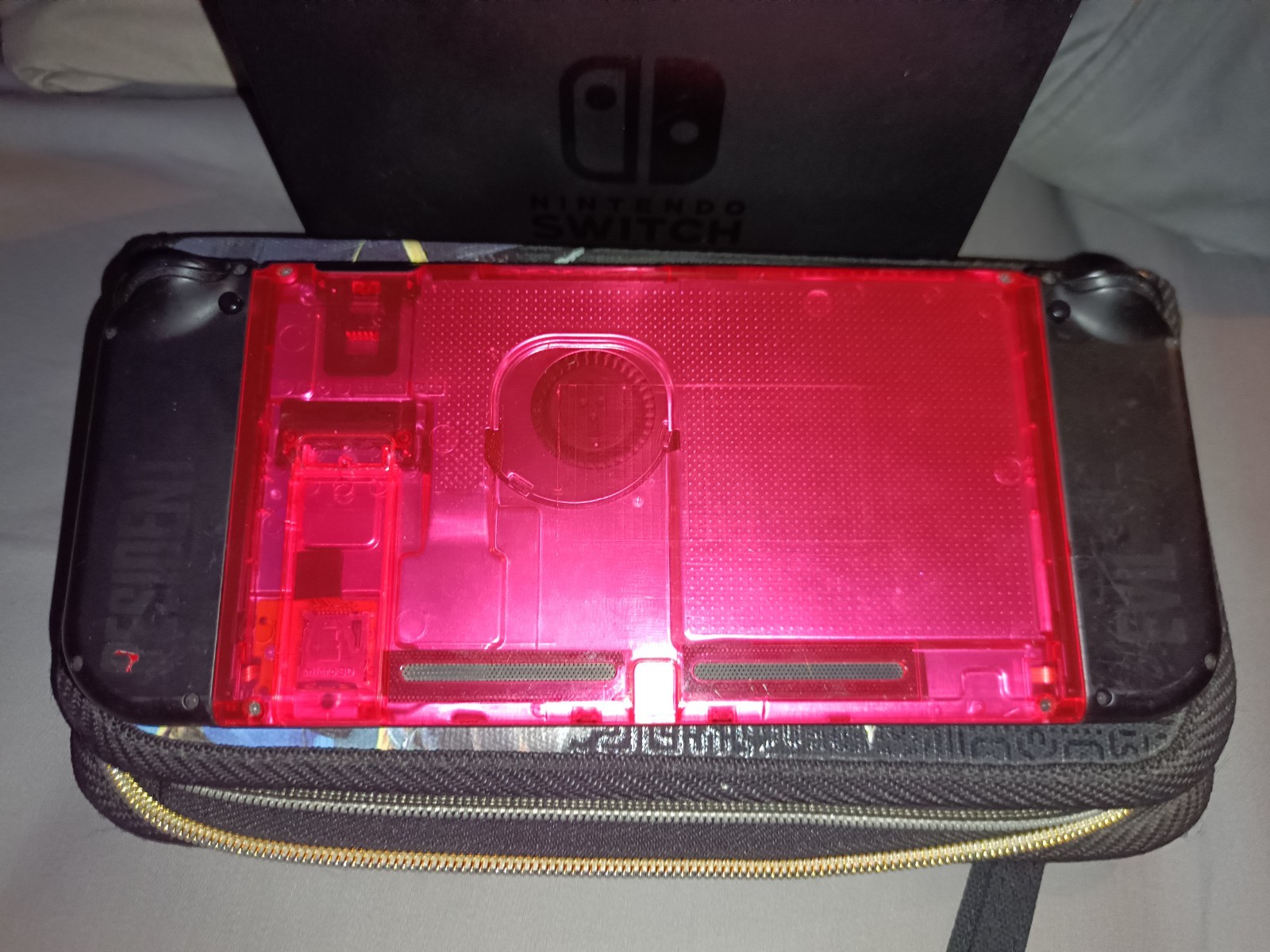 Nintendo Switch +32GB Gray Console with Resident Evil Joy Cons & Extras)