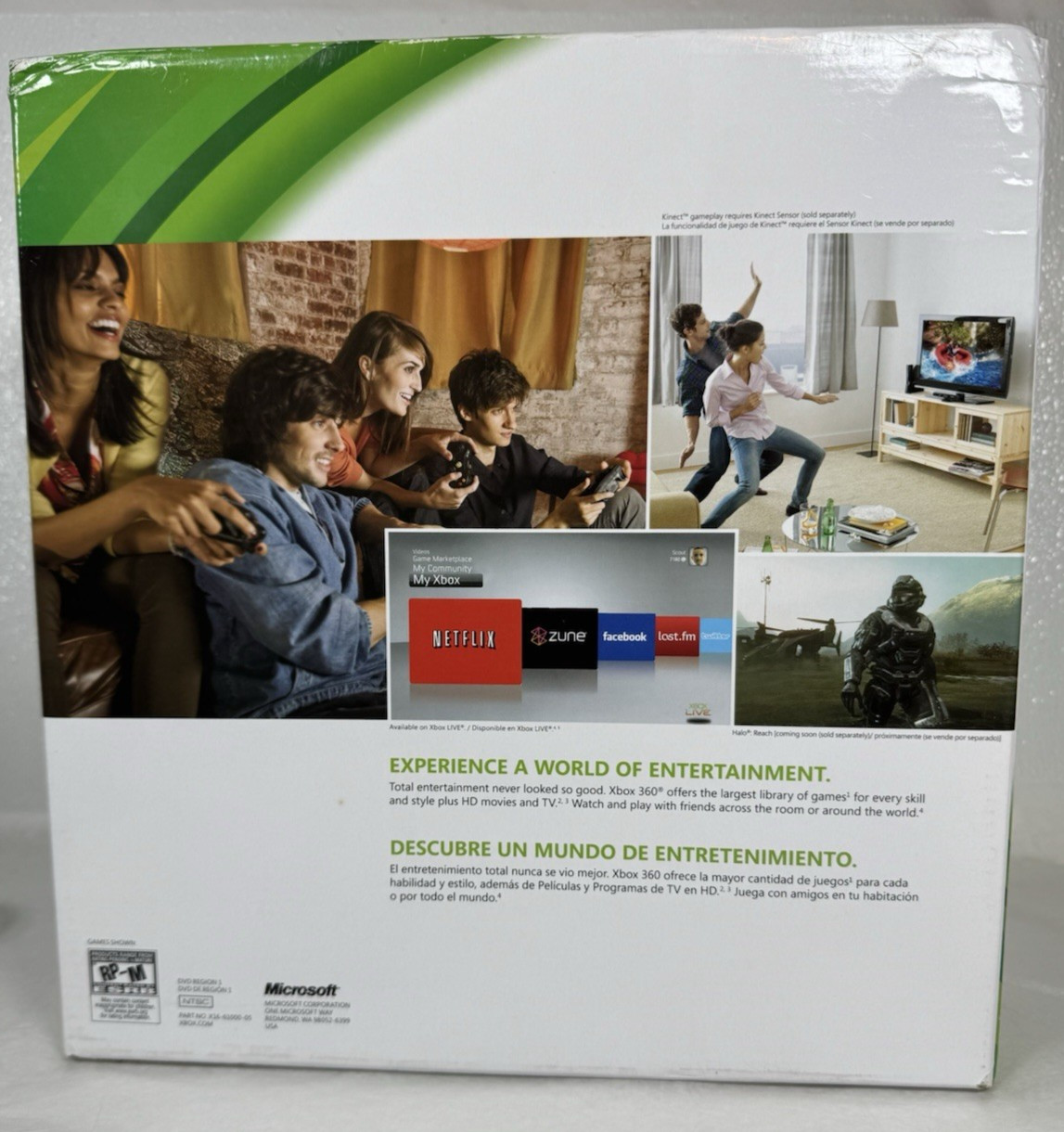 xbox 360 Slim Model 1439 Bundle 250 GB HD In Original Box Tested