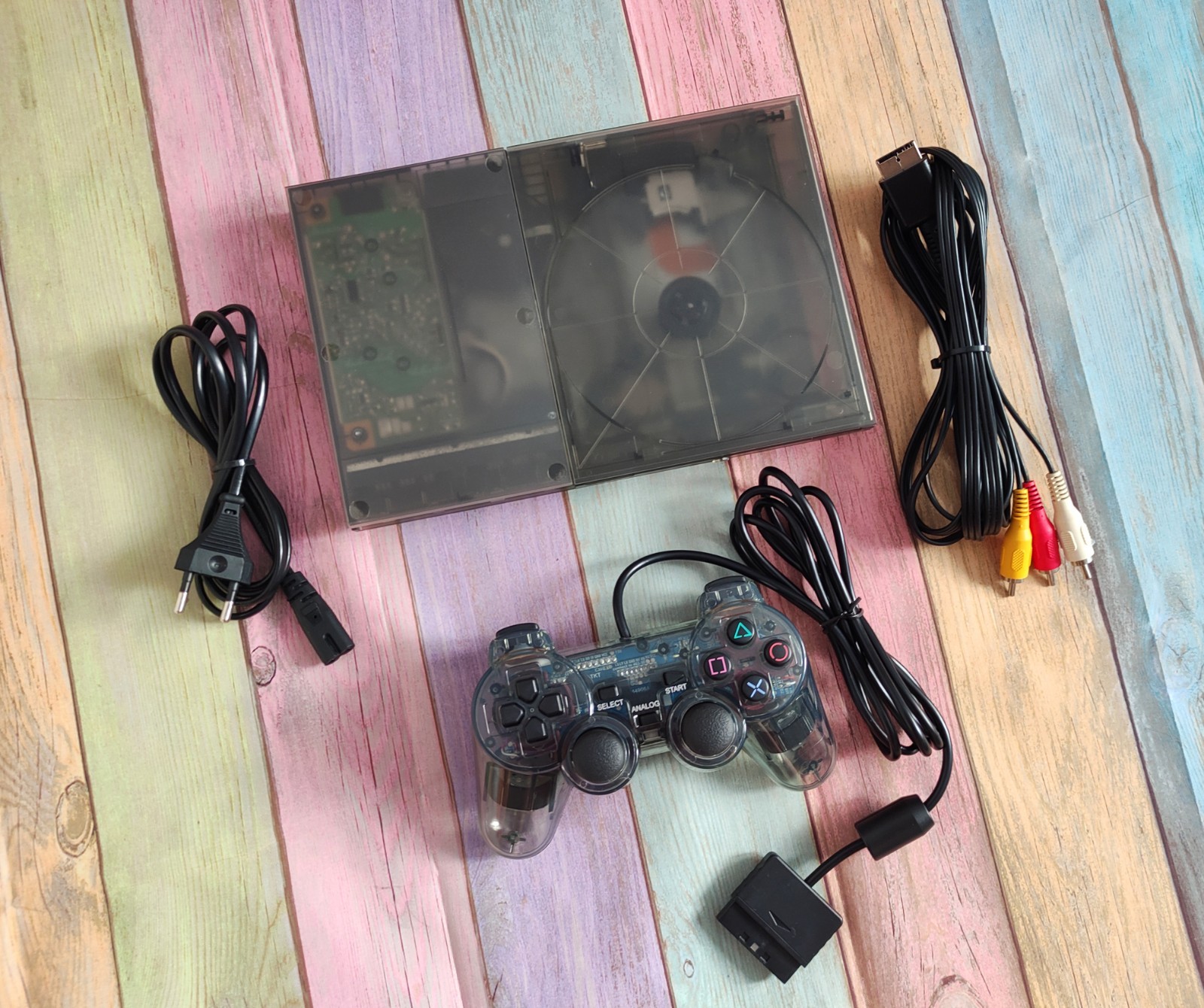 Sony playstation 2 ps2 super slim transparent black edition region free multi