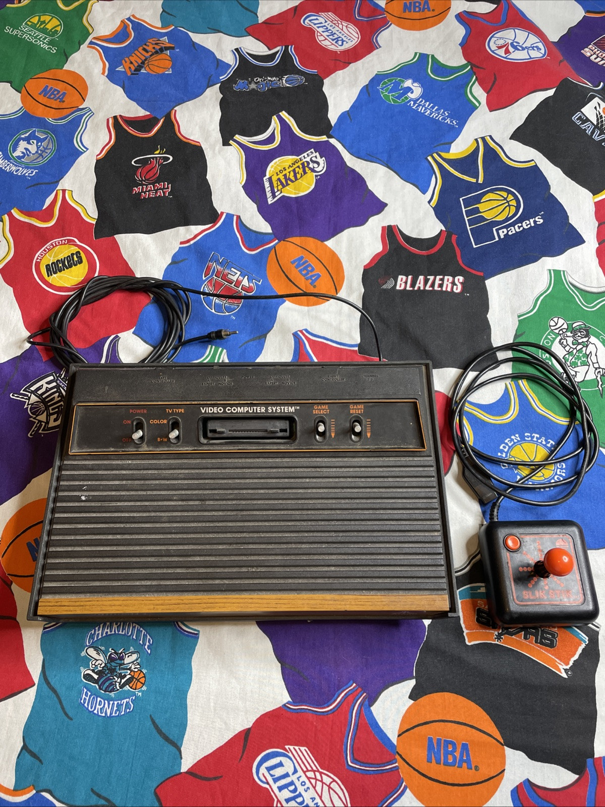 Atari 2600 CX-2600A Wood Grain 4 Switch Console UNTESTED