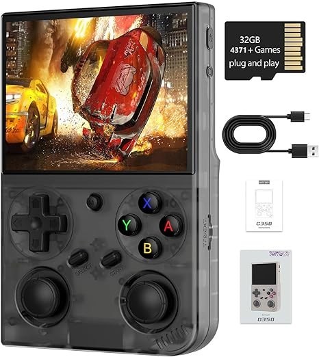 Retro Handheld Game Console 3.5 Inch IPS Screen Linux 32GB 4371 Games 3200mAh
