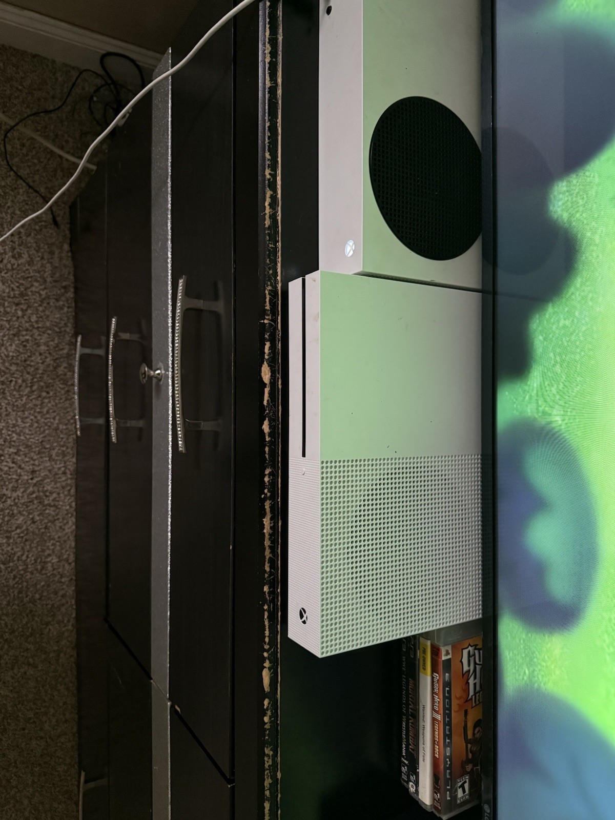 Xbox One S W/ Fusion Controller & Standard Controller. Battery Pack. All Cords.
