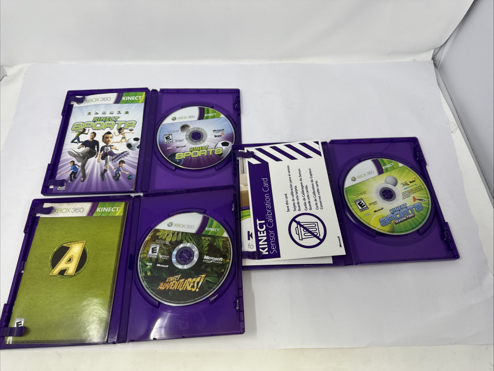 Microsoft XBox 360 S System Model 1439 Kinect Cables Controller 8 Games TESTED