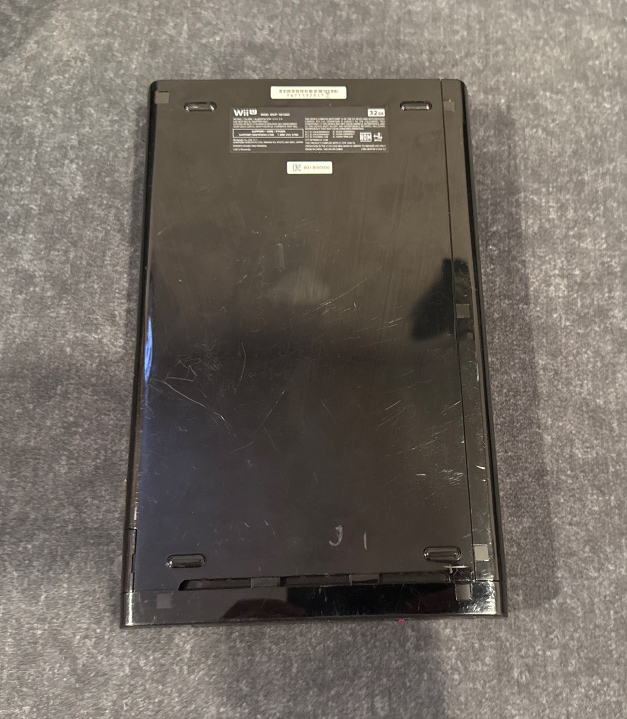 Official Nintendo Wii U Deluxe 32GB Black Console & Power Supply! ~ Works Great!