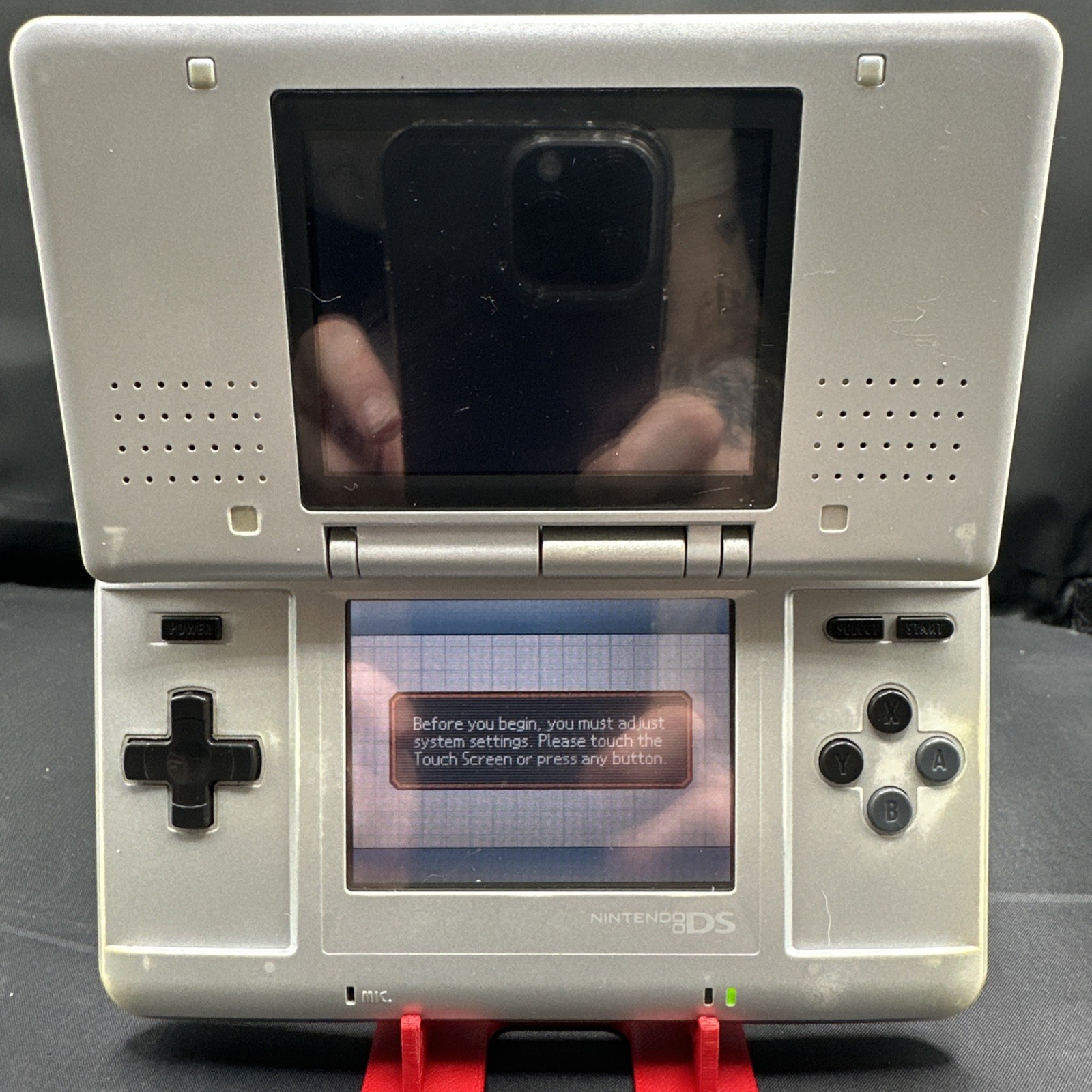 Nintendo DS Original NTR-001 (JPN) Titanium Silver Powers On Parts Or Repair