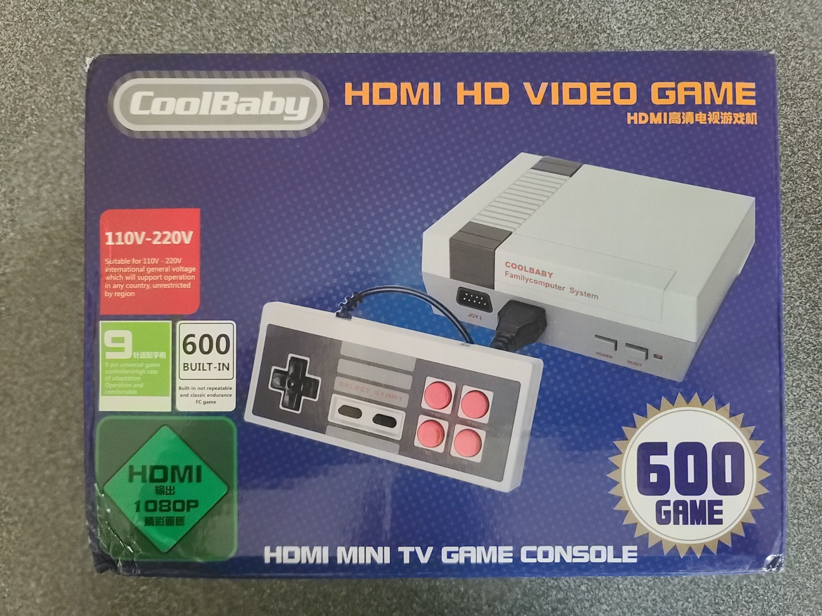 Retro Video Game Console 2 Controllers With 600 GAMES Built In System W/ HD HDMI