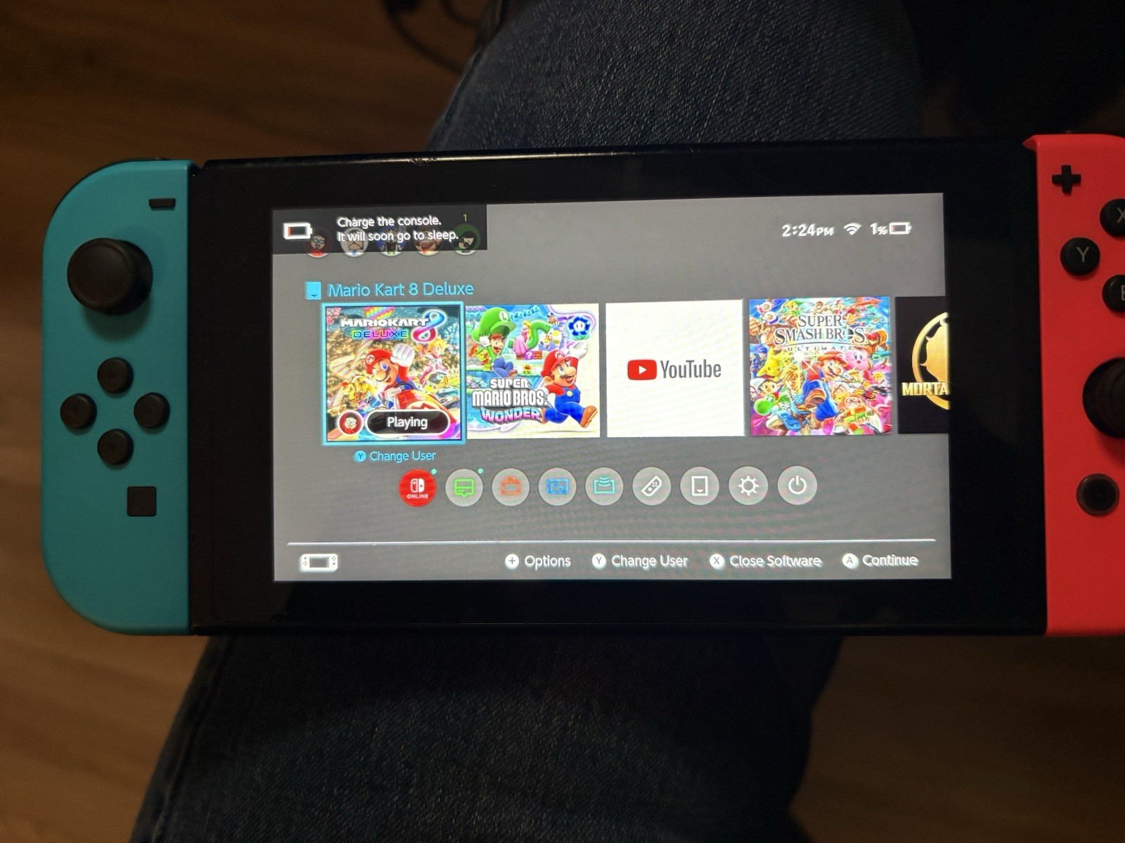 Nintendo Switch 32GB Gray Console with Neon Red and Neon Blue Joy-Con