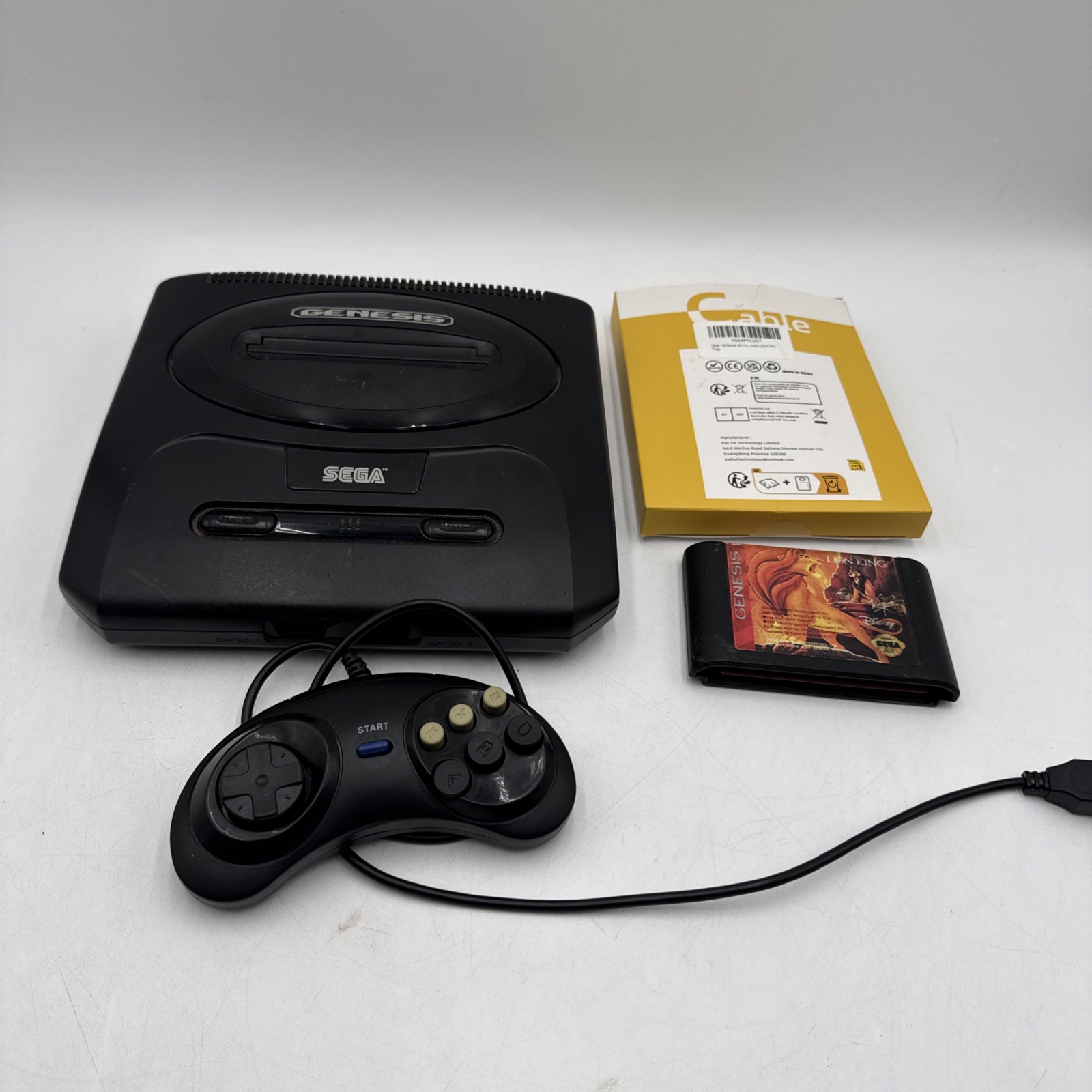Sega Genesis MK-1631 Video Game Console + AV Power Lion King Game Works Model 1