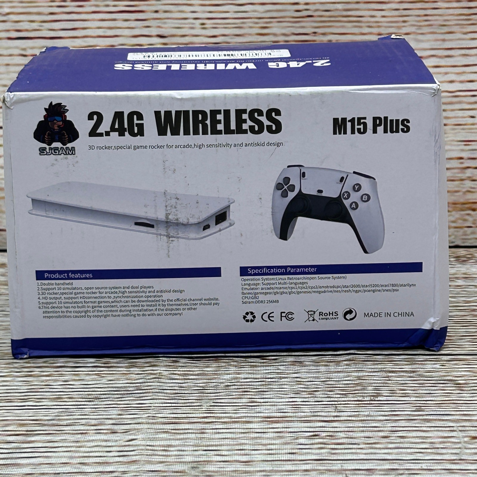 SJGAM M15 Plus 2.4G Wireless Retro Game Console Stick HD Output Dual Controller