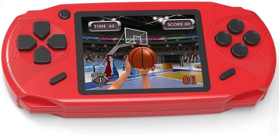 16-Bit Handheld Game Console – 220 Retro Games – 3.0” LCD – Ideal Gift in Red