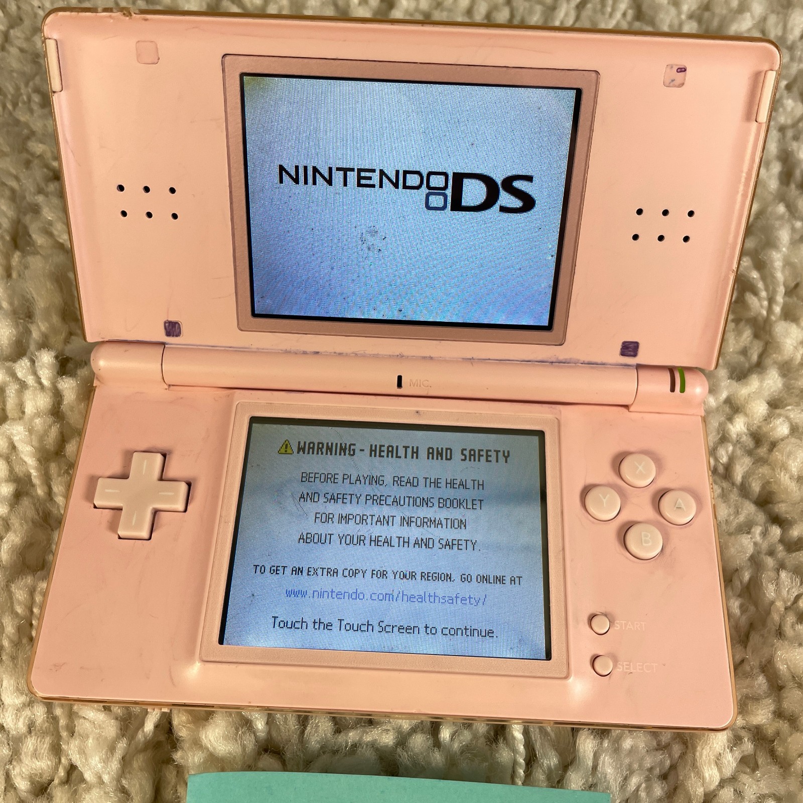 Nintendo DS Lite Rose Pink Handheld System Console USG-001 READ PARTS