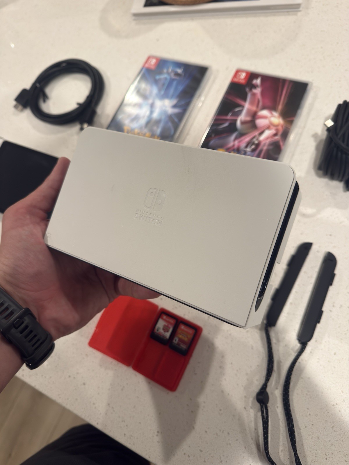 Nintendo Switch OLED Console Bundle with MARIO 3D All Stars – Pokemon games