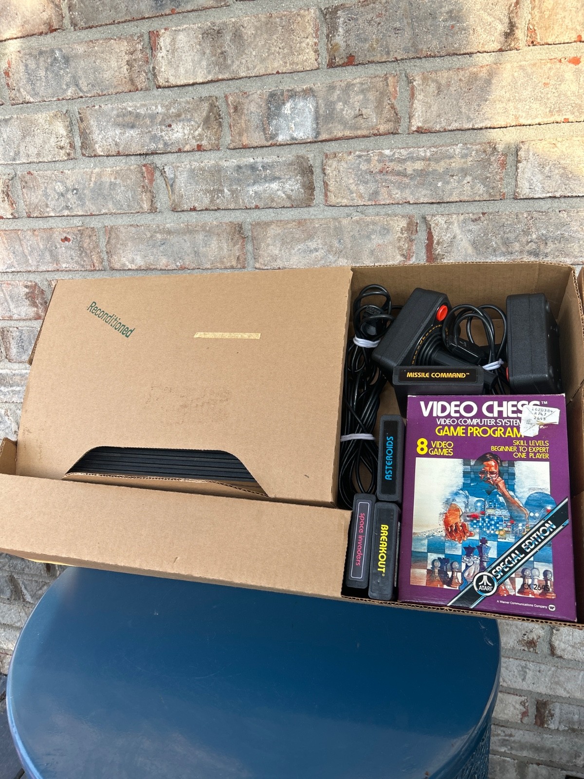 ATARI CX2600 Game System FACTORY RECONDITIONED WITH BOX AND GAMES Untested As Is