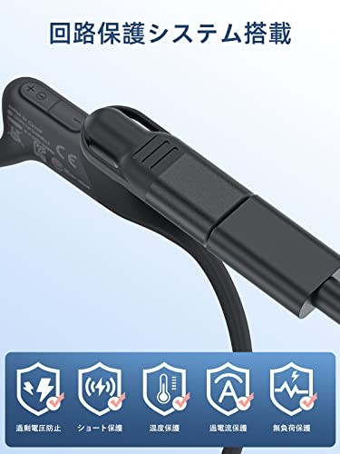 USB-C Charging Cable Adapter for Shokz Bone Conduction Earphones Compatible with