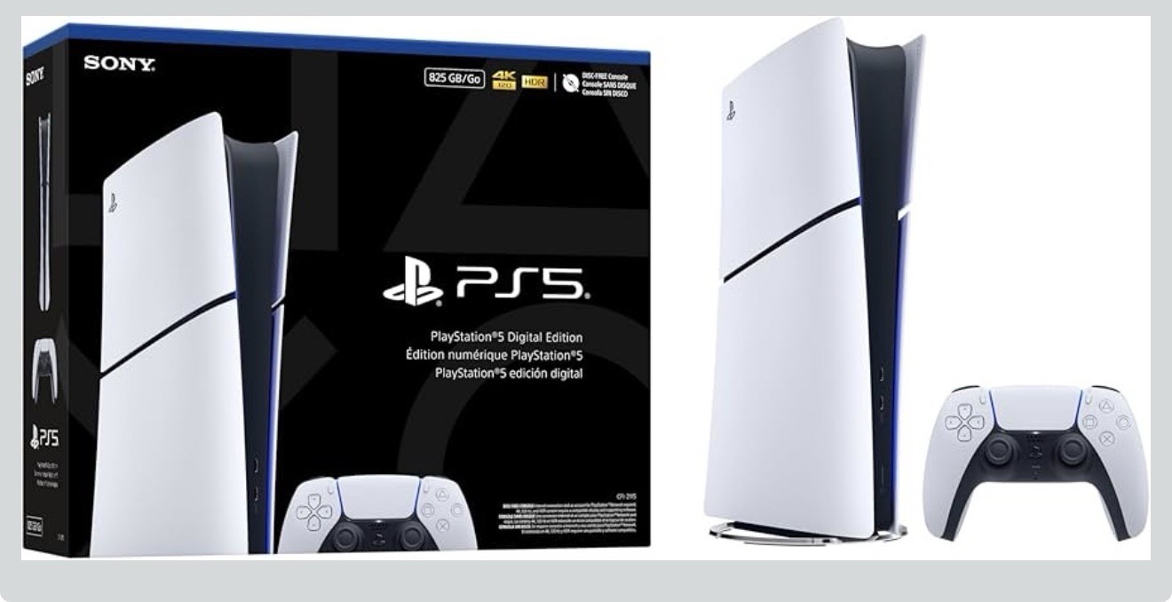 Sony PlayStation 5 Digital Edition 825GB Console + DualSense Controller 4K HDR