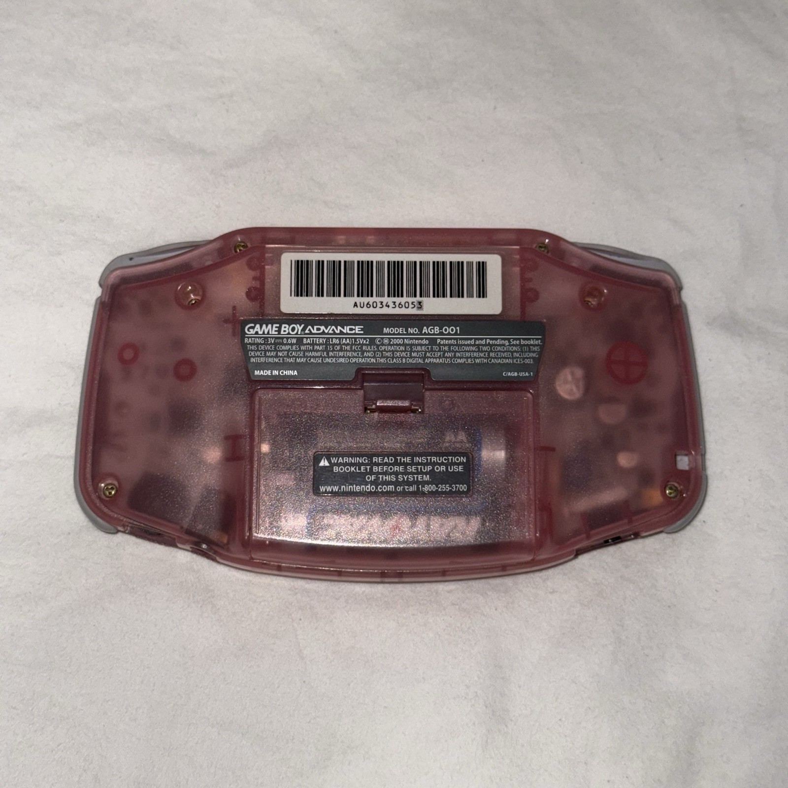 Nintendo Game Boy Advance Handheld System – Fuchsia Pink- Tested Works/ Read Des