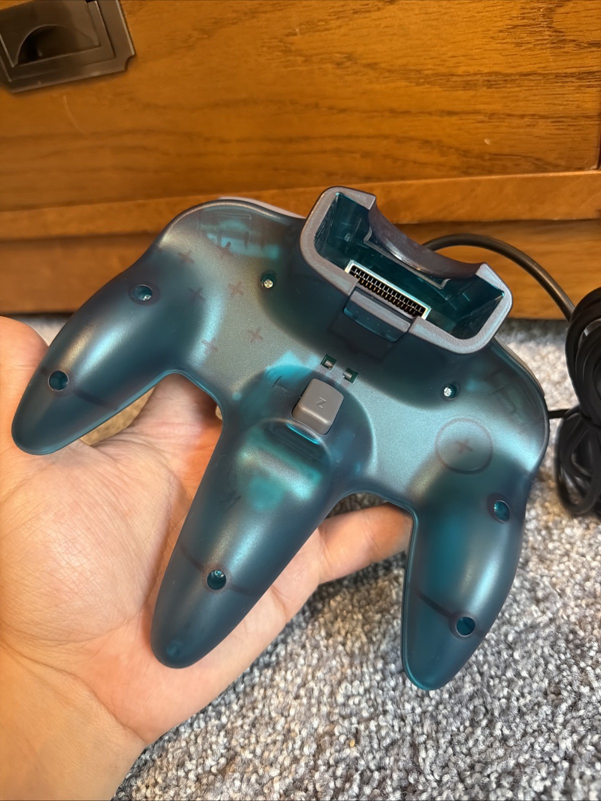 Nintendo 64 N64 Ice Blue Clear Console W/4 Controllers And Mario Tennis