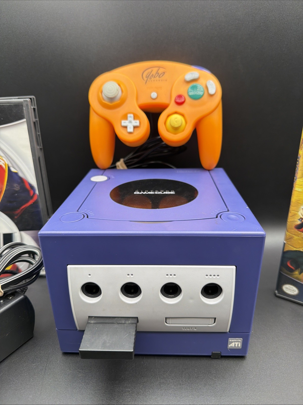 Nintendo GameCube Indigo DOL‑001 Console Bundle •NEW BATTERY!• Tested Working