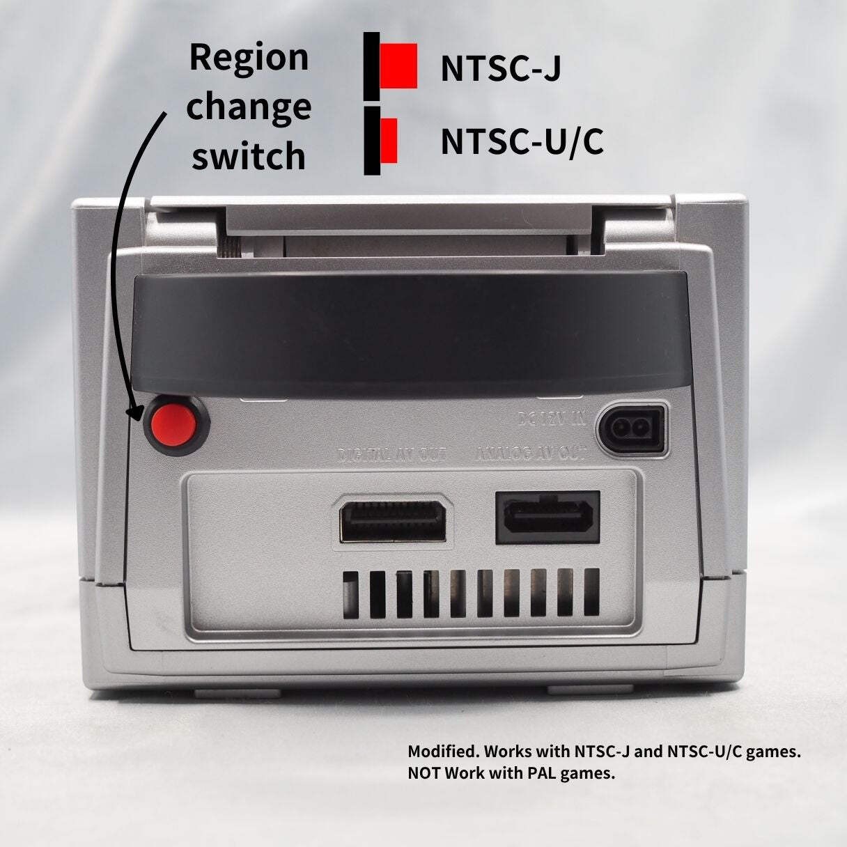 Nintendo GameCube Console System DOL-001 Silver Boxed Tested Modified NTSC-J GC