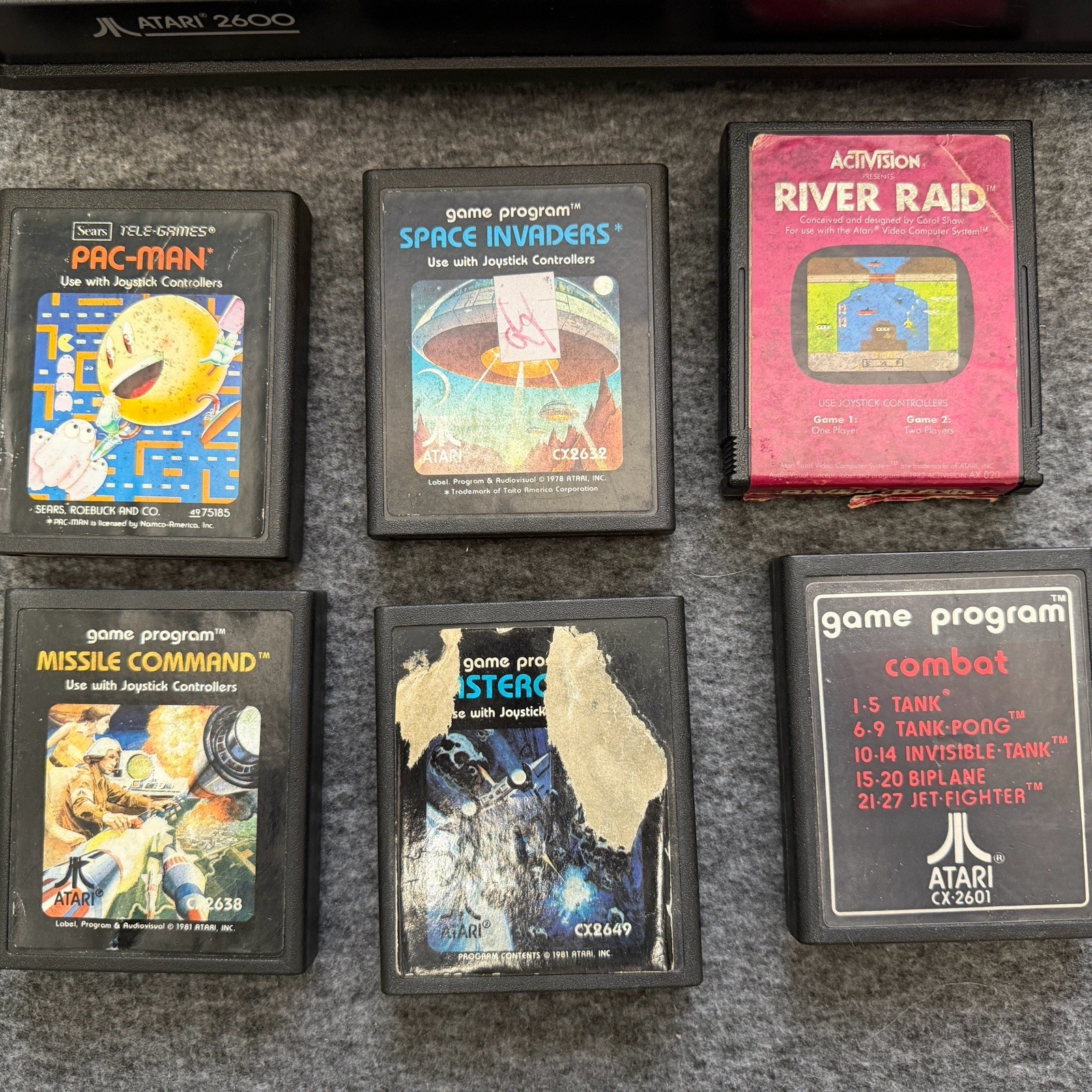 Atari 2600 Console Bundle w/ Controllers & 6 Games Tested Working