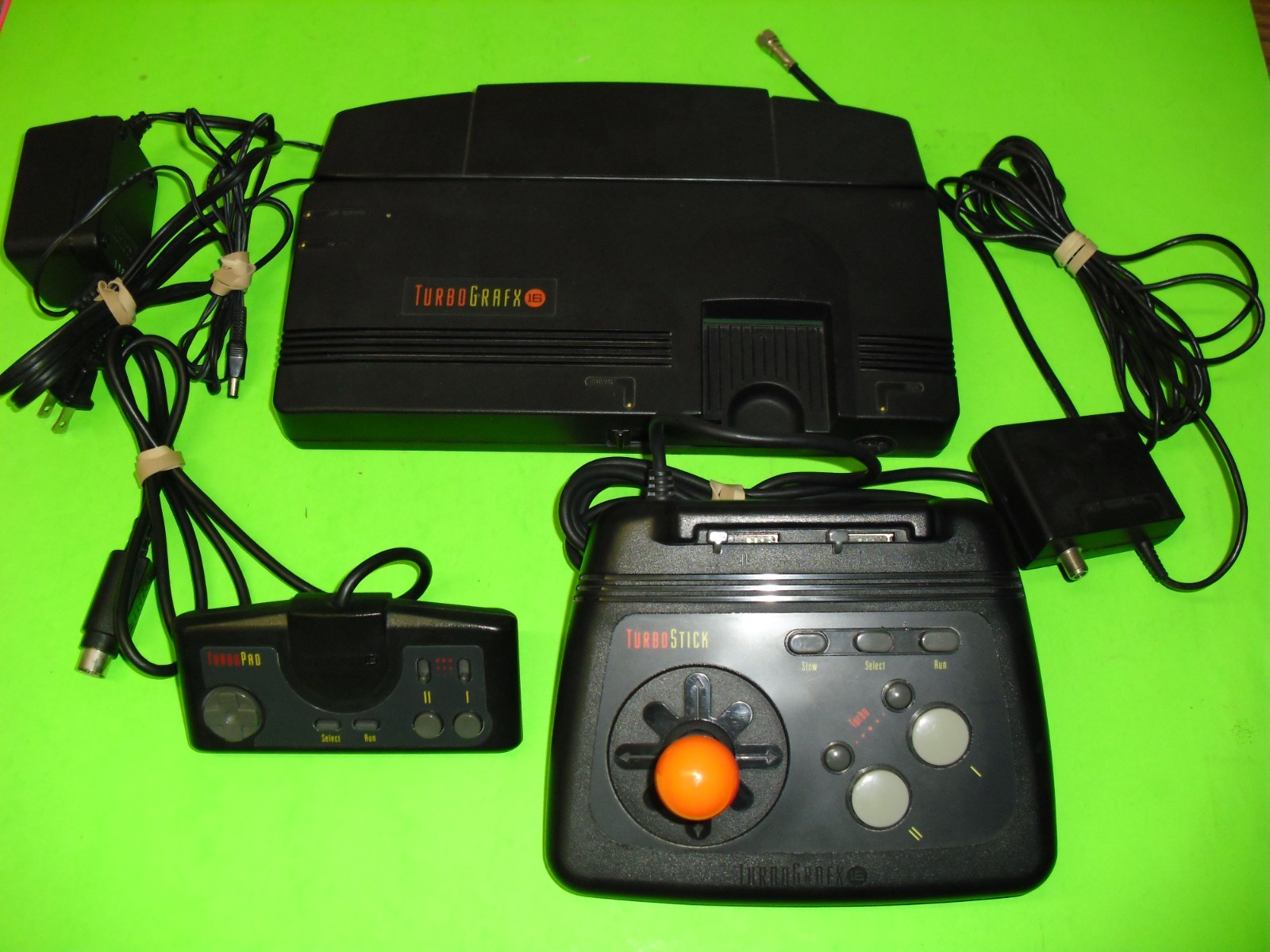 TurboGrafx 16 system w/ Turbo Arcade Stick & controller TESTED! Tg16 Console