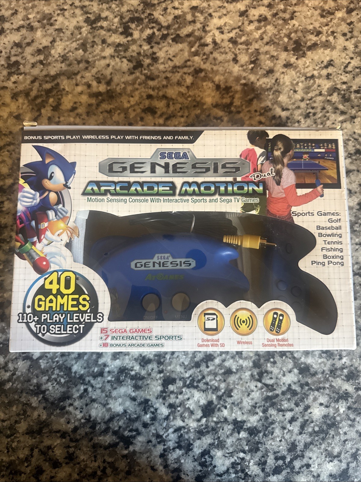 Sega Genesis Wireless Arcade Motion Sensing Console w/Dual Remotes – Free Ship!
