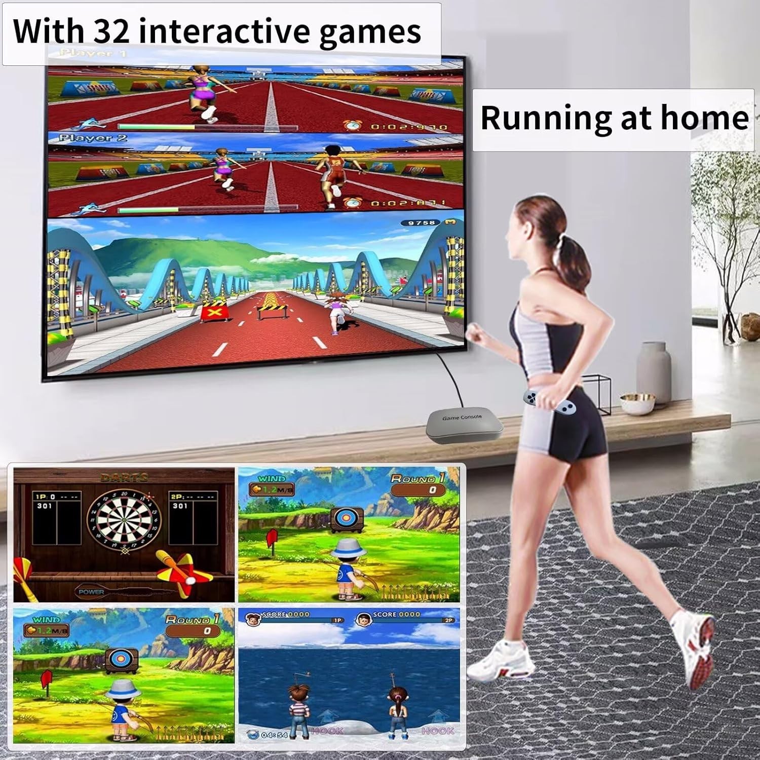 Plug and Play Video Game Machine: 100+ Games, LED Display, Grey Console