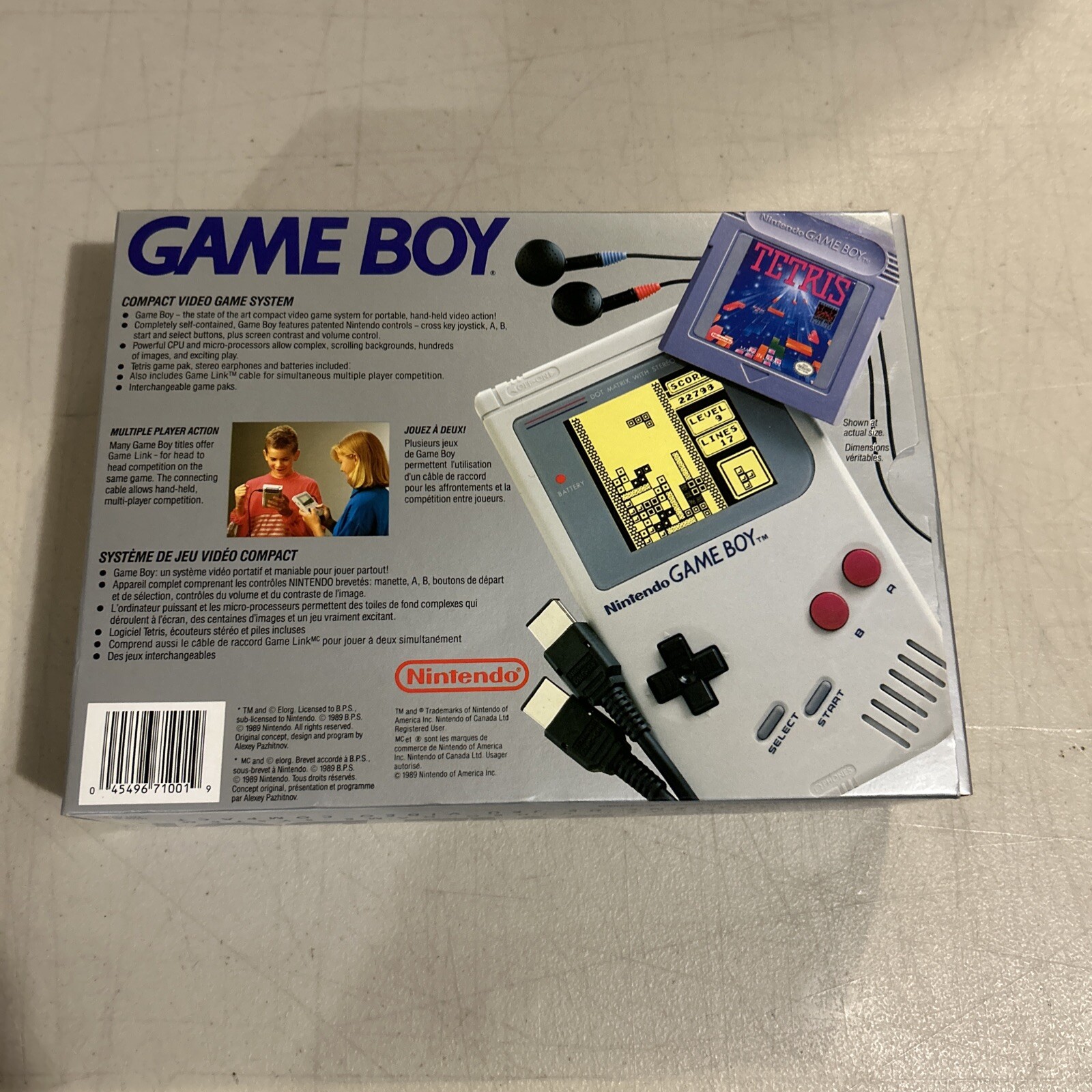 Original Game Boy Compact Video Game System Boxed W/ Manuals, Cables Tetris Nice