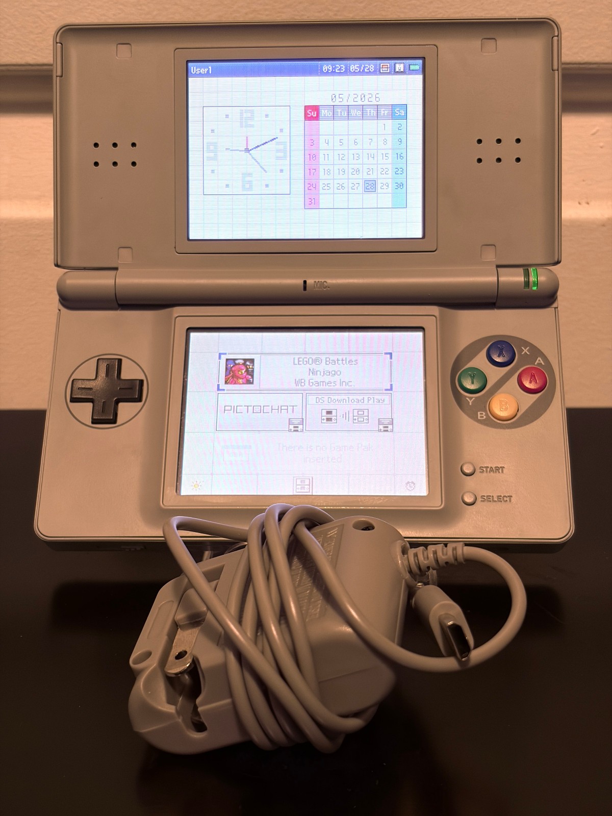 Custom Nintendo DS Lite “Super Famicom Edition” w/game and charger