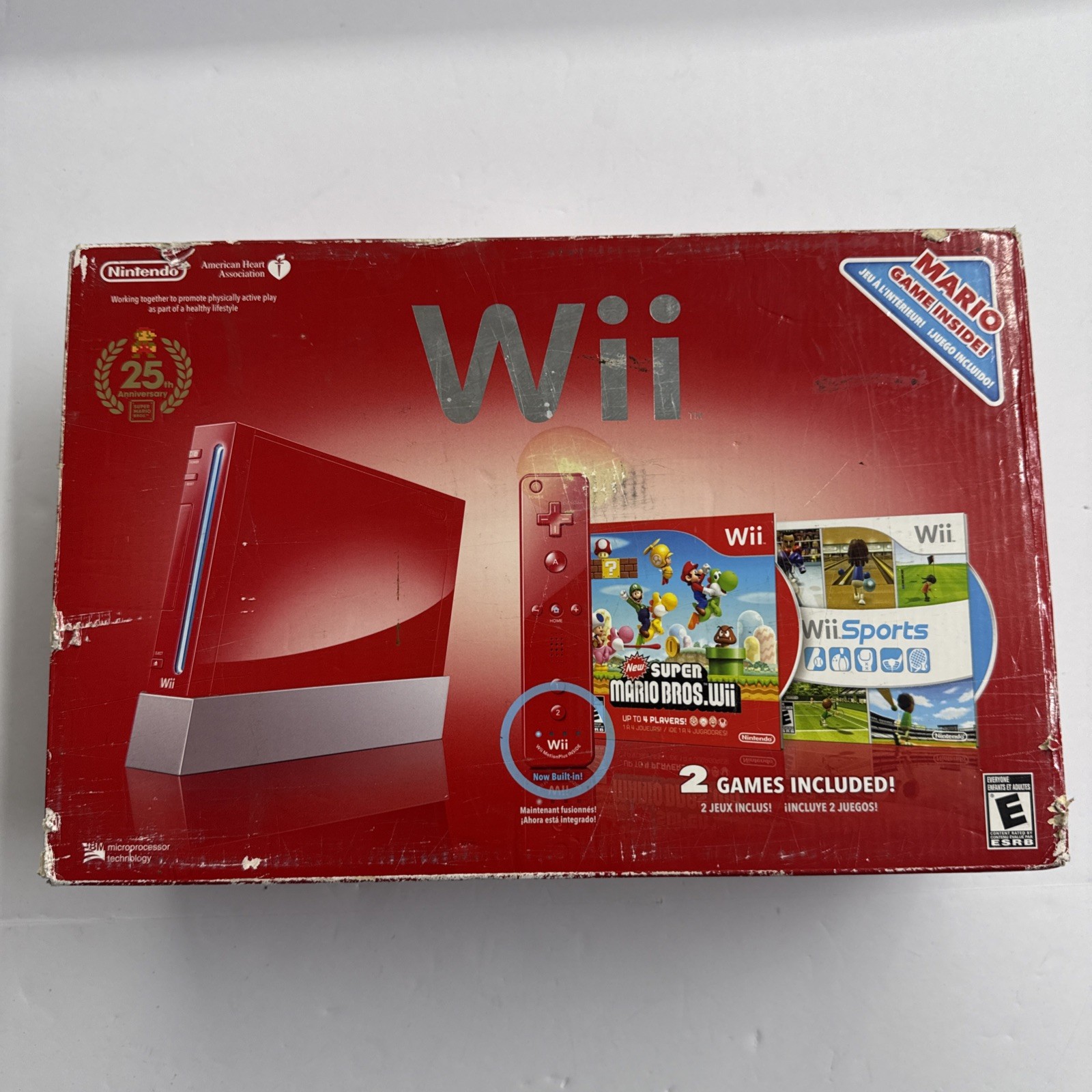 Wii Nintendo Console Bundle 25th Anniversary Red New Super Mario Bros Wii Sports
