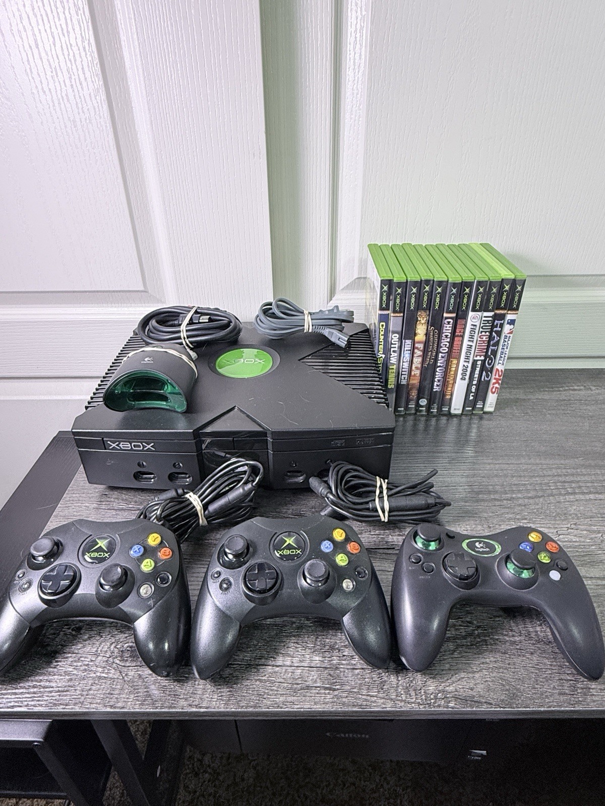 Original Xbox Bundle Tested 10 Games 3 Controllers Logitech Wireless