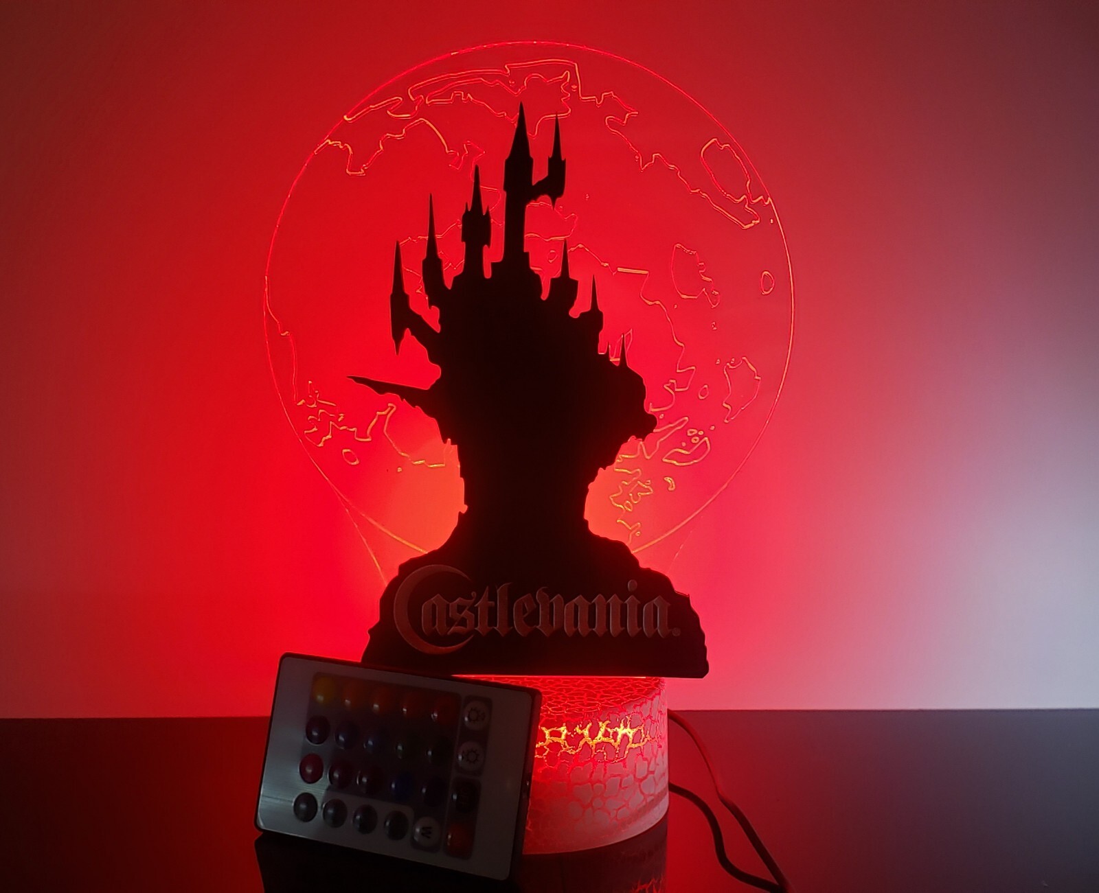 Castlevania light with remote (show it off) crackle base 8 different colors