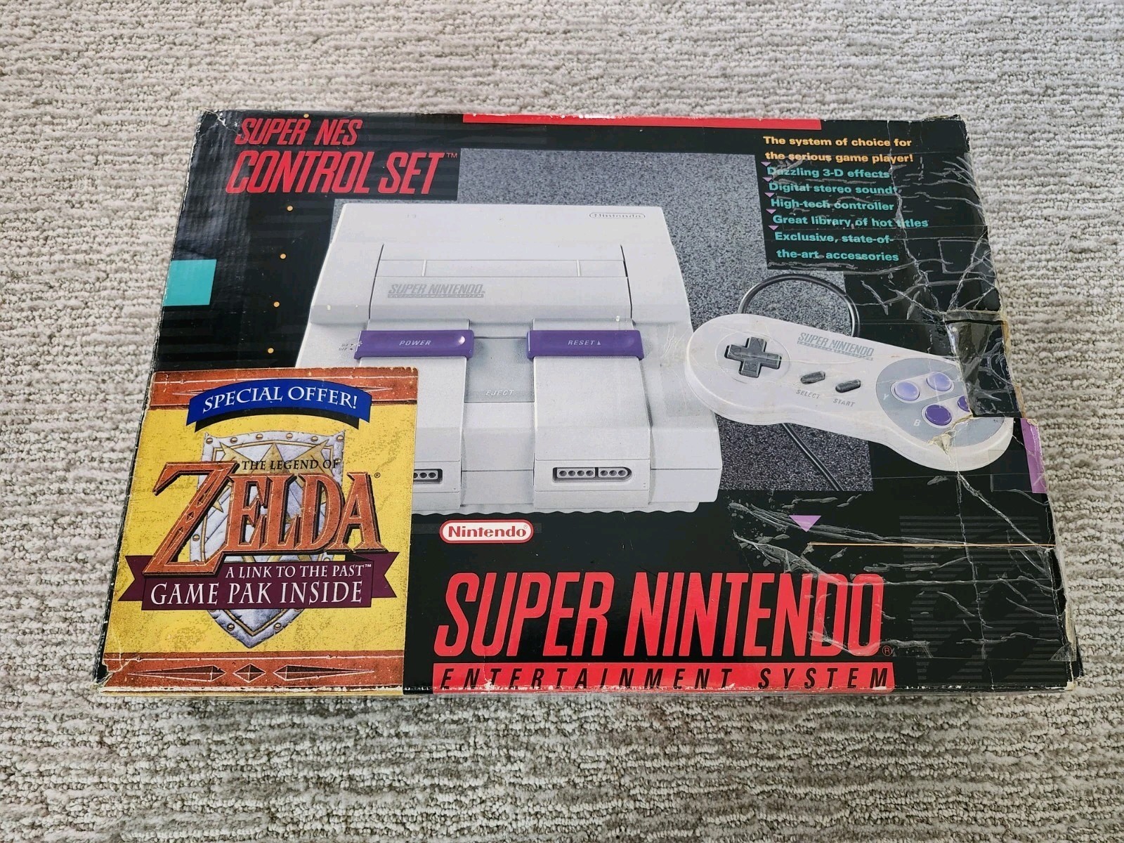 Super Nintendo SNES Console System Zelda: A Link To The Past Bundle CIB RARE