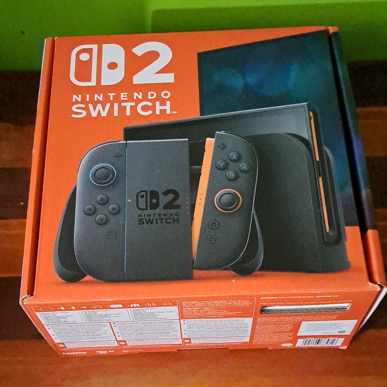 EmptyBox Nintendo Switch 2 Empty Box Black w/ Blue & Orange Joy-Con, HDMI,Wi-Fi