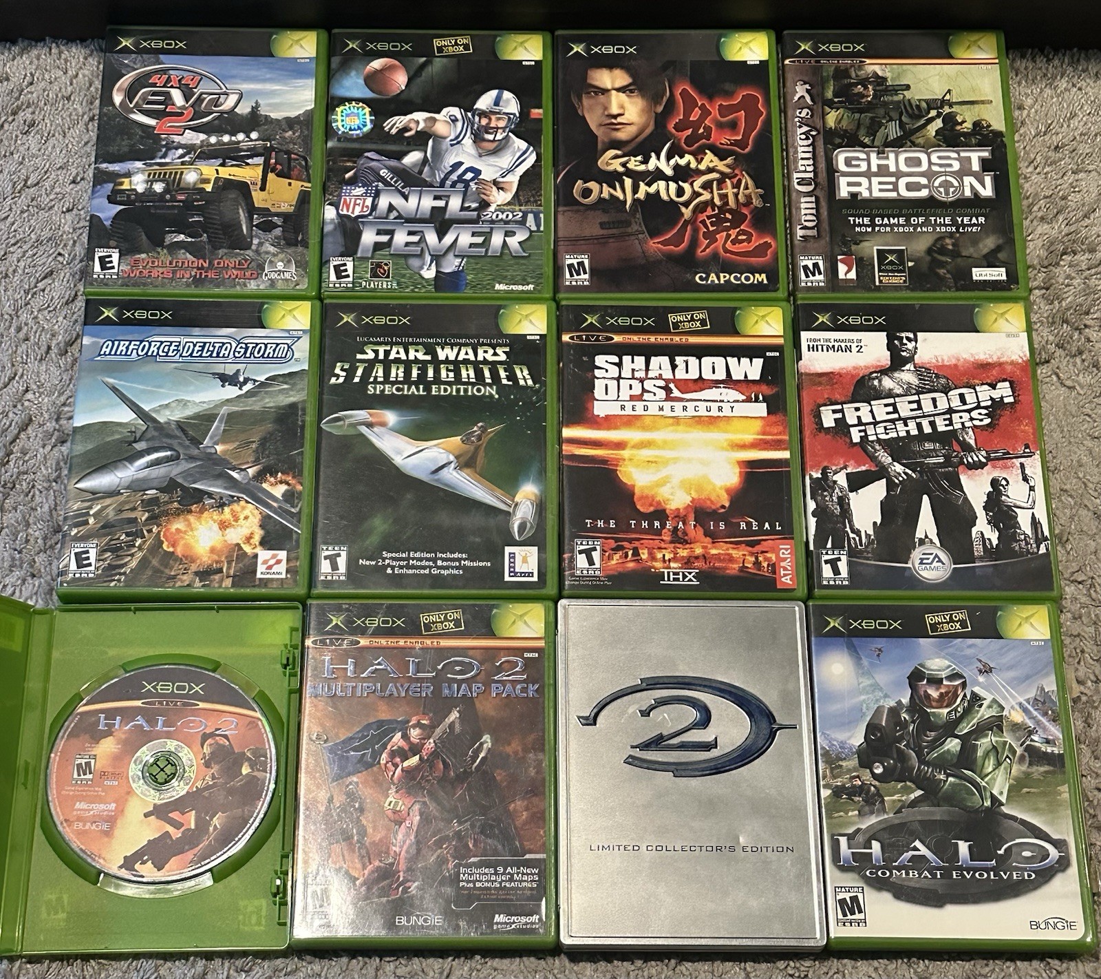 Original Xbox Halo Special Edition Console Bundle With 5 Controllers & 11 Games