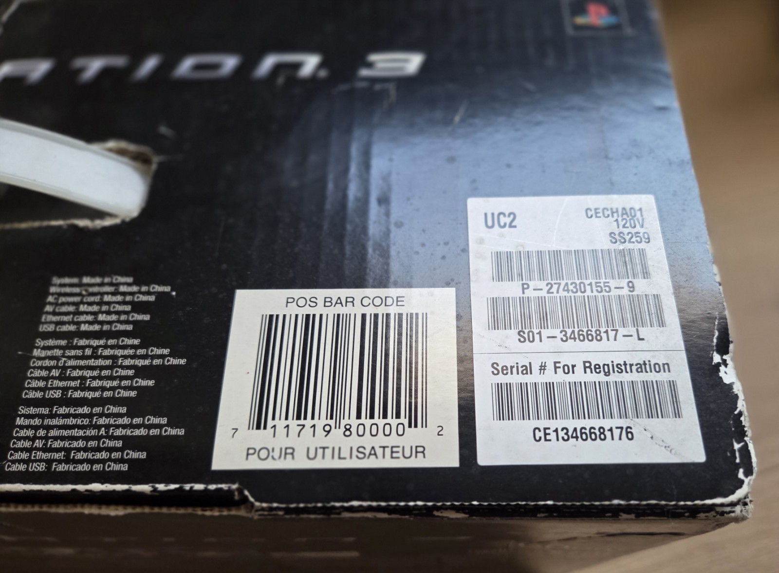 Sony PlayStation 3 PS3 Console 60GB CECHA01 CIB Matching Serial Number – Tested