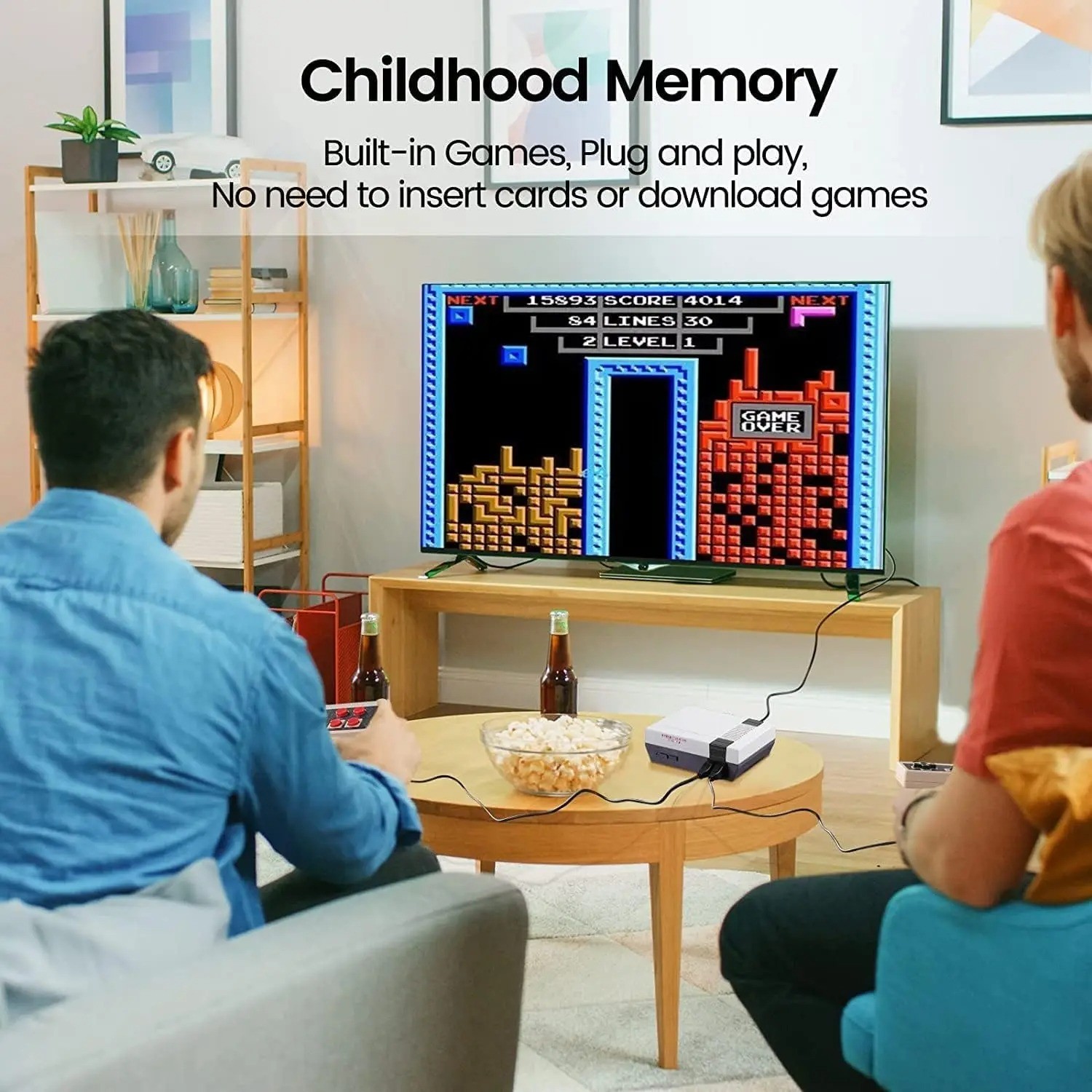 Retro 8-Bit Game Console AV Plug & Play w/ 2 Wired Controllers 620 Built-In Game
