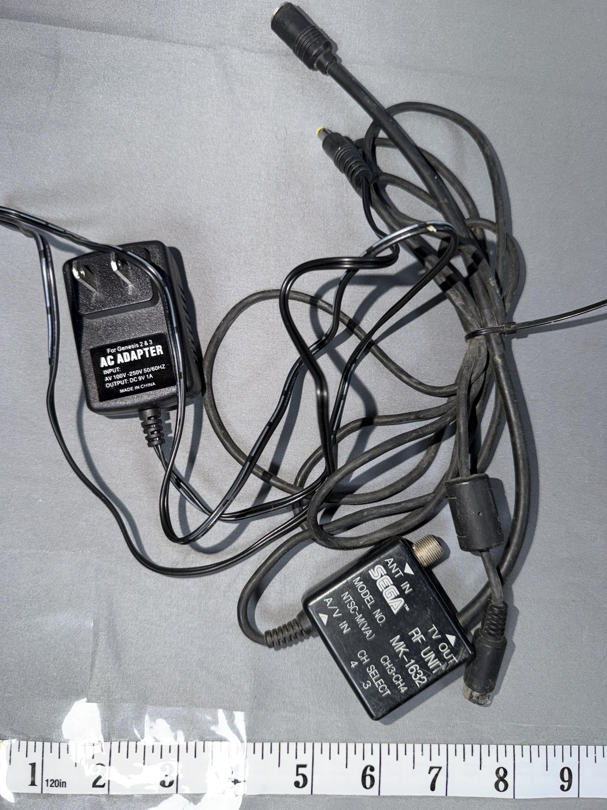 Vintage Sega Genesis MK-1631 Console Black RF Unit AC Adapter Tested READ