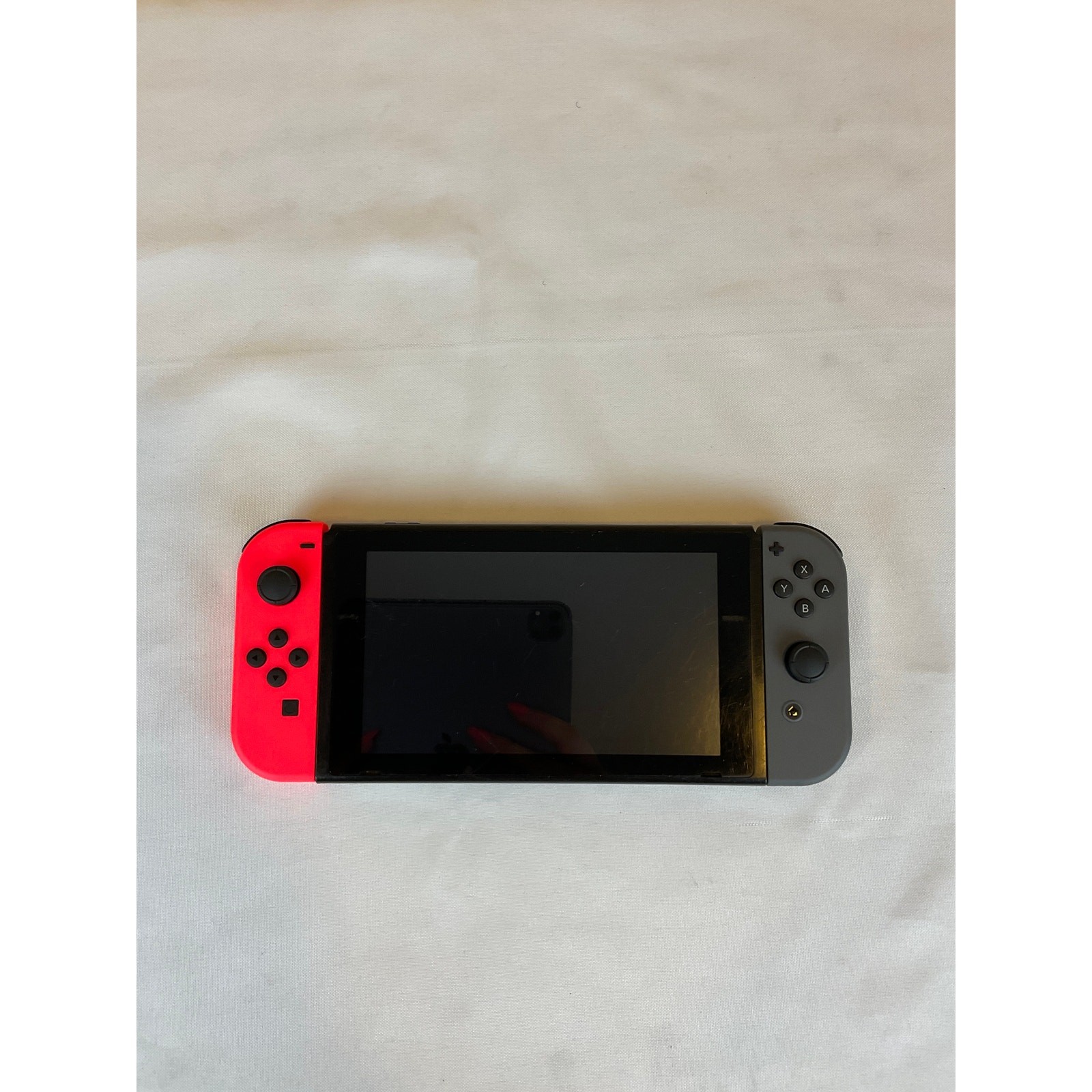 Nintendo Switch With Gray/Neon Red Joy Con Controllers, Bundle