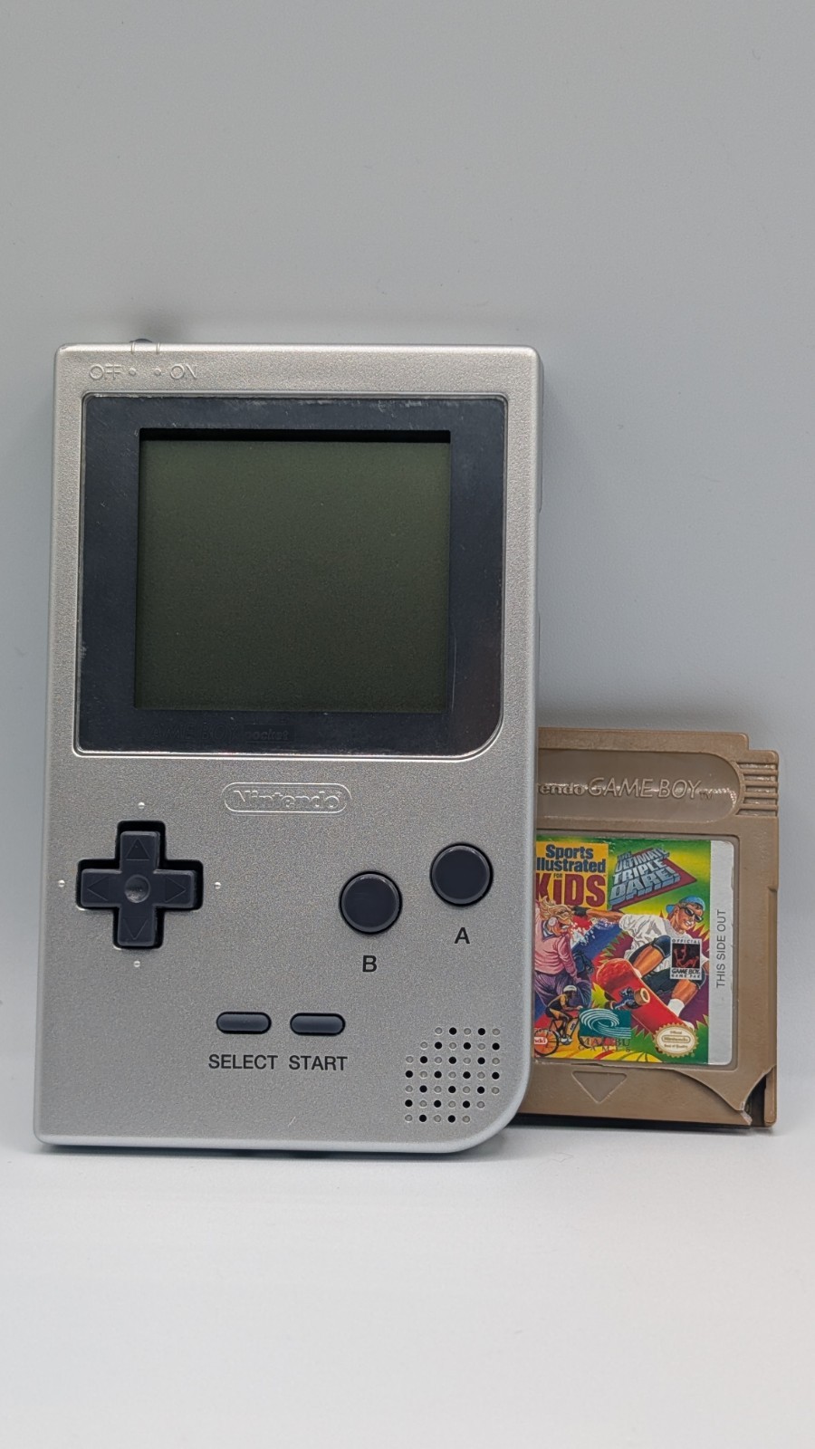 Nintendo Game Boy Pocket MGB-001 Silver Handheld Console With Game (Tested)