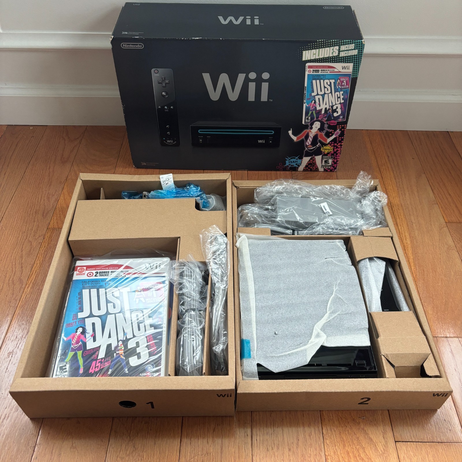 Nintendo Wii JUST DANCE 3 Console Bundle System Black Edition Sealed NEW IN BOX