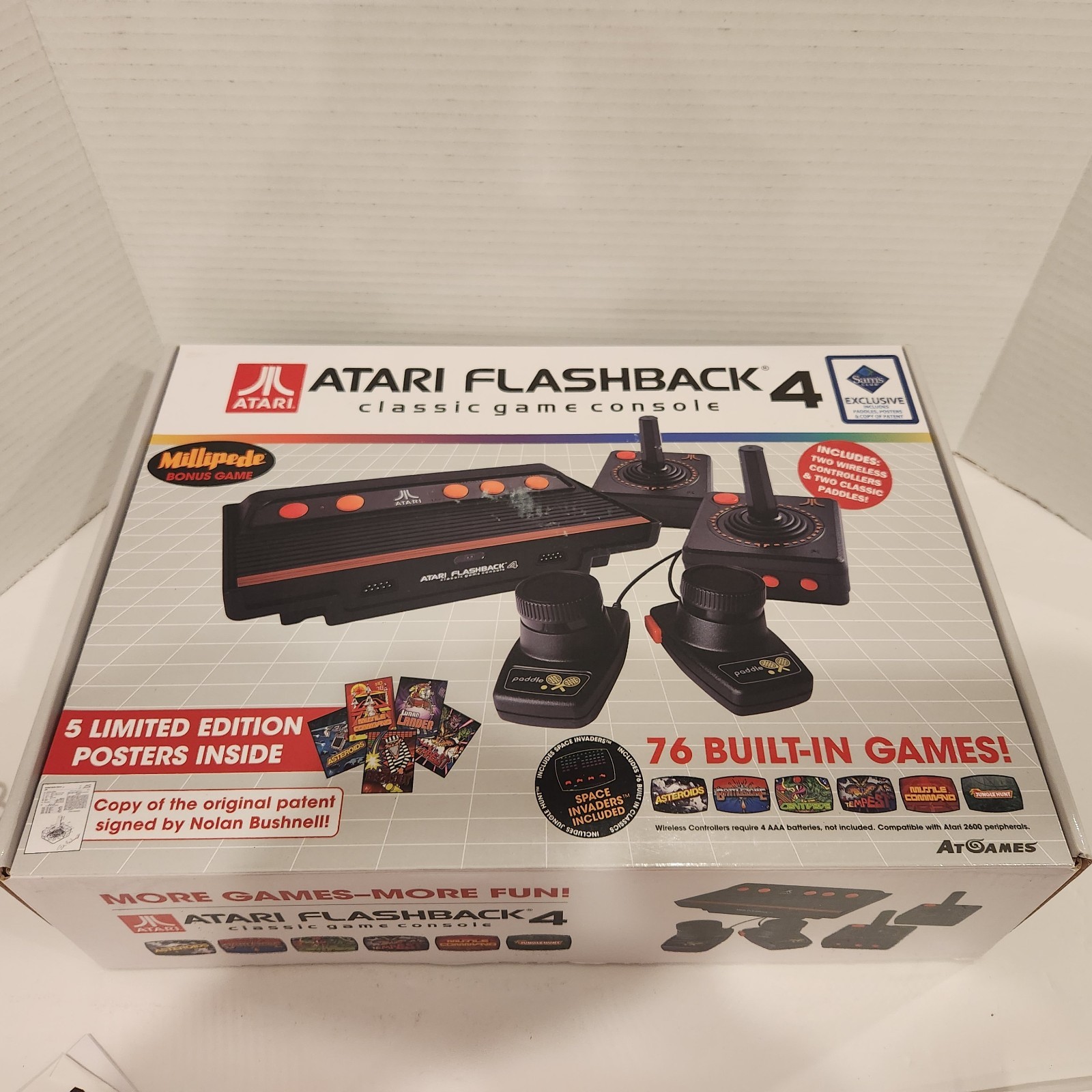 Atari Flashback 4 Classic Game Console Bundle 76 Games Sams Club w/ POSTERS EUC